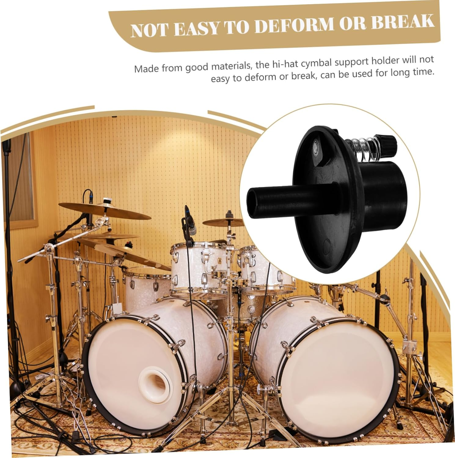 Hi-Hat Cymbal Stand Holder Plastic Base and Felt Pad Drum Set Part Jazz Drum Cymbal Support Accessory for Hi Hat Stand