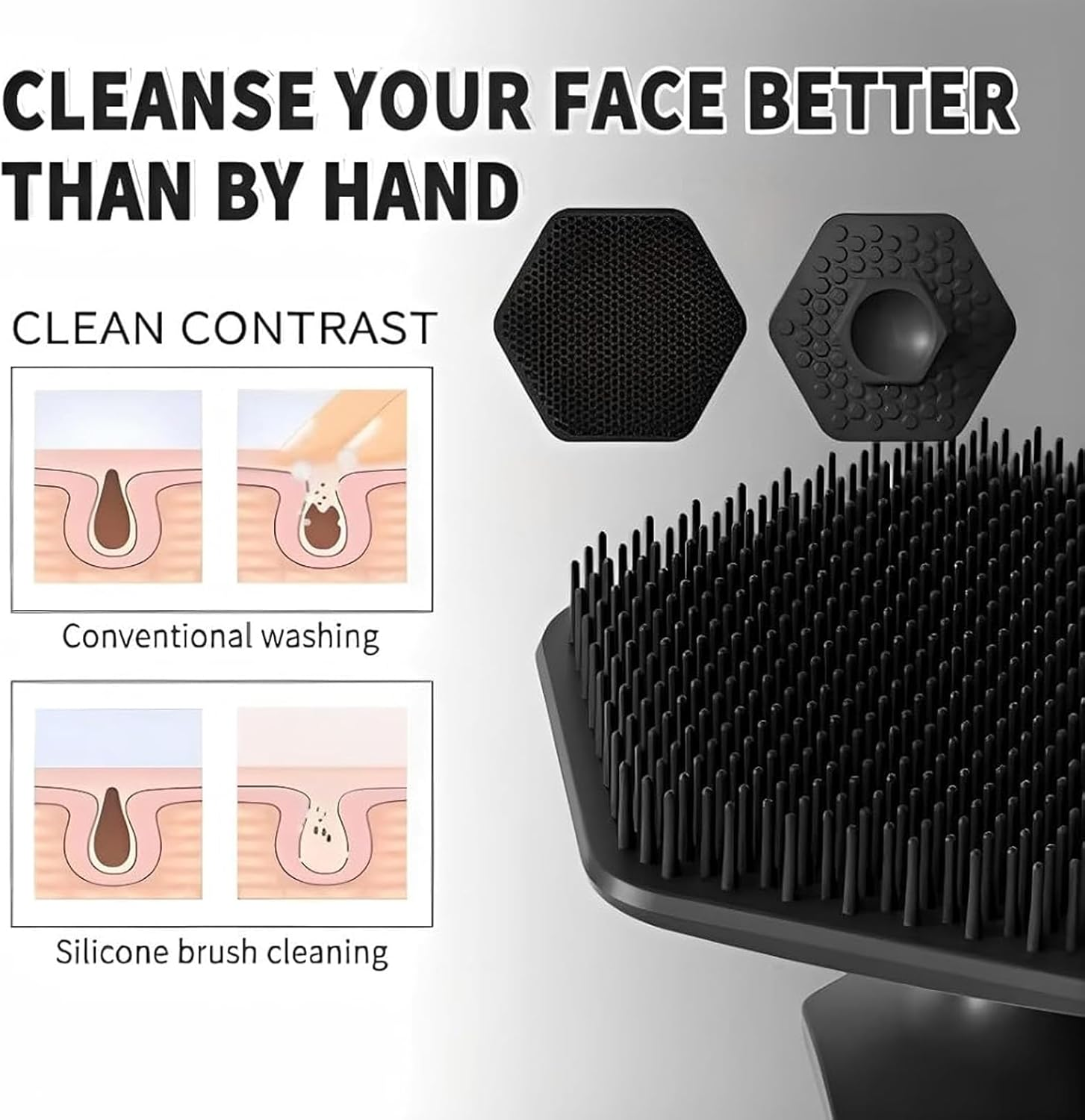 Face Scrubber，Silicone Face Scrubber & Massager, Gentle Exfoliating Facial Cleansing Brush for Men and Women, Hygienic Soft-Touch Skin Care Tool for Daily Face Wash image number 3