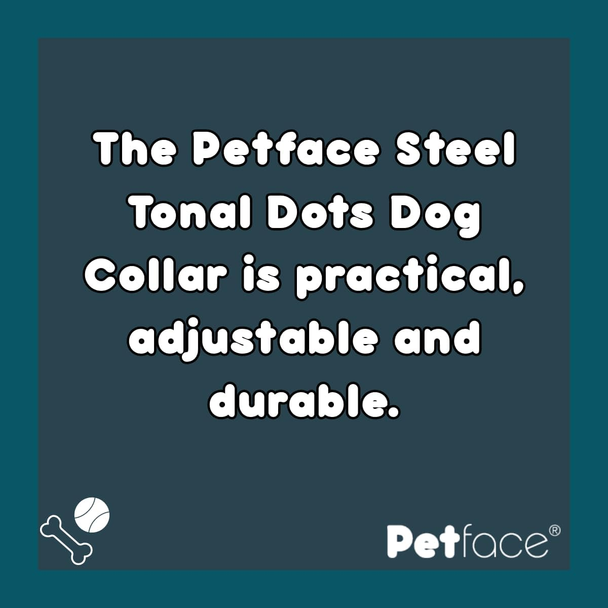 Petface Steel Tonal Dots Print Dog Collar, X-Small, Grey image number 3