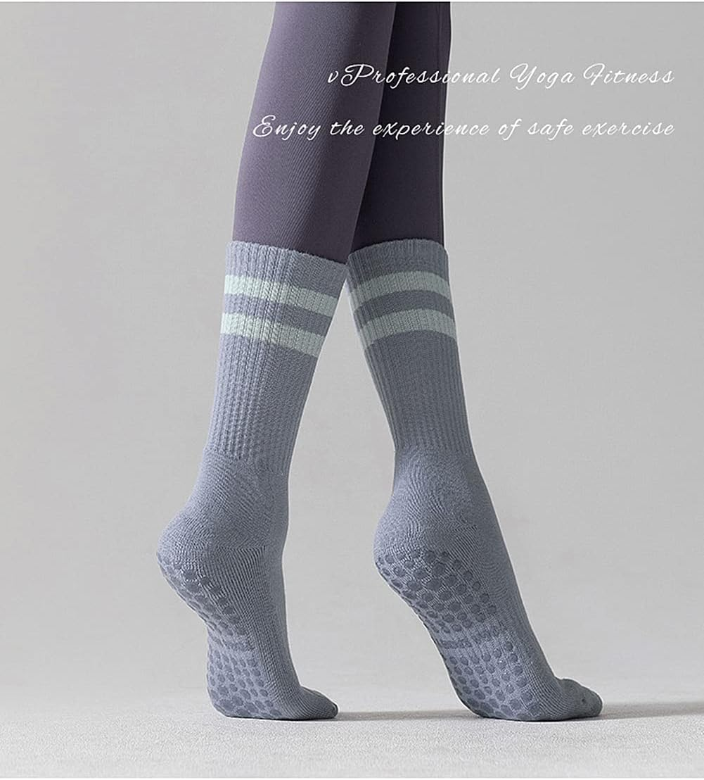 5 Pairs Yoga Socks Women'S Medium Warm and Shock-Absorbing Floor Socks Cotton Fitness Dance Pilates Girl'S Stockings Non Slip Sports Thick Sole, Multicolor image number 3