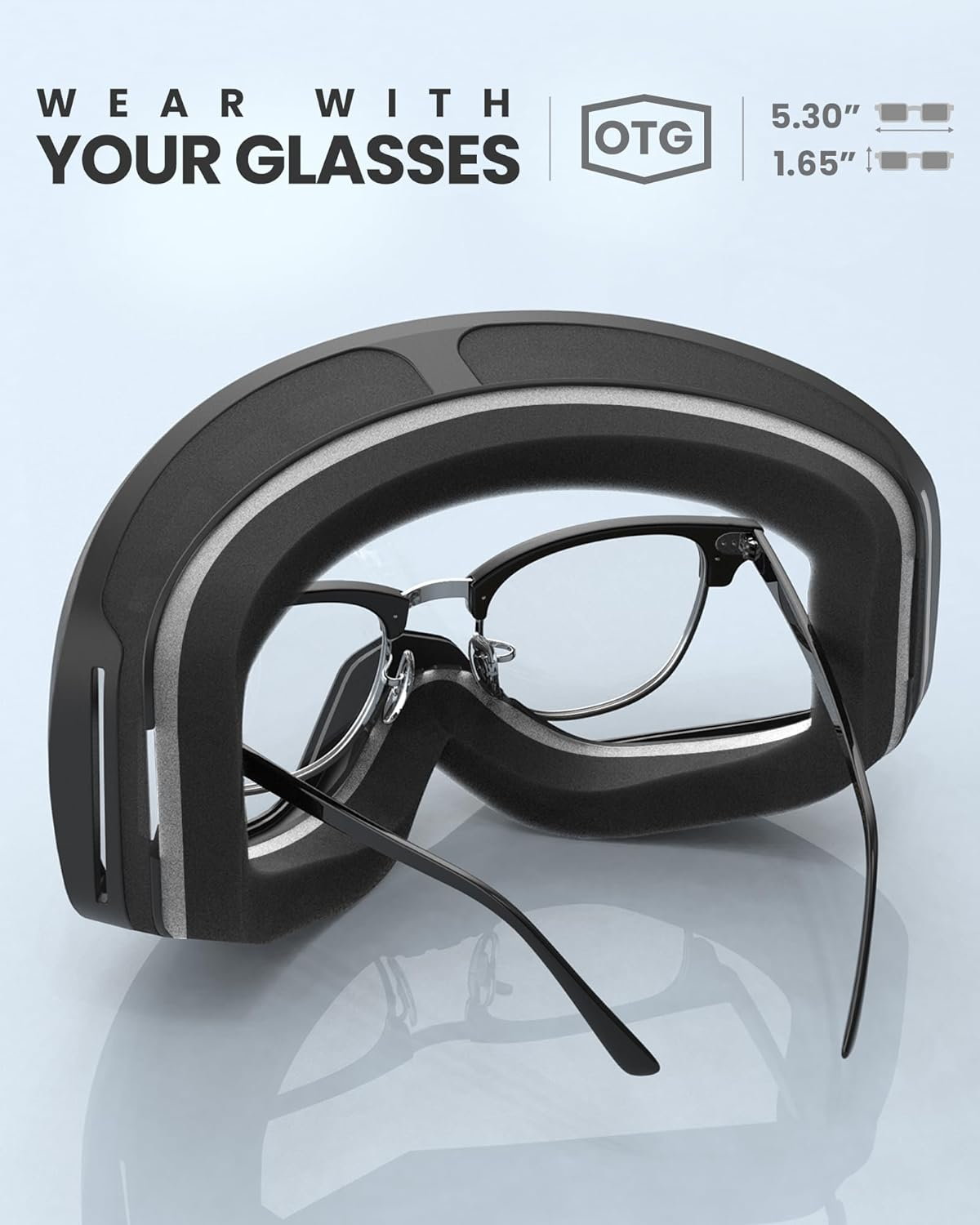 Outdoormaster Owl Ski Goggles OTG, Snow Snowboard Goggles for Men Women Youth, Anti-Fog, 100% UV Protection image number 5