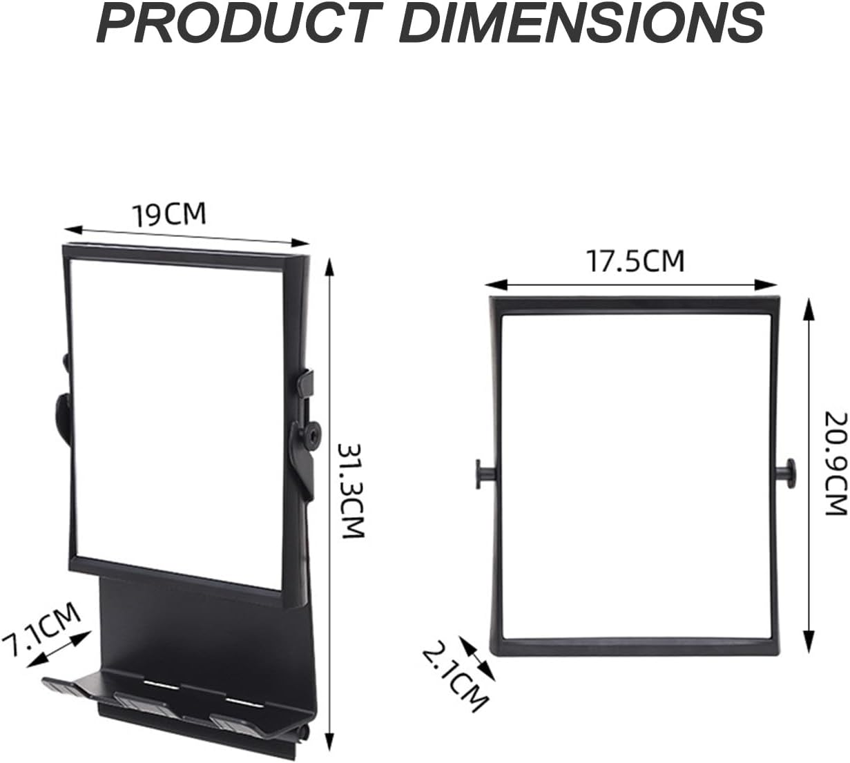 Water-Resistant Shower Fogless Mirror for Men - Double-Sided Magnification, Suction Cup Installation, Bathroom and Vanity Essential, Plastic, No-Drill Solution image number 4