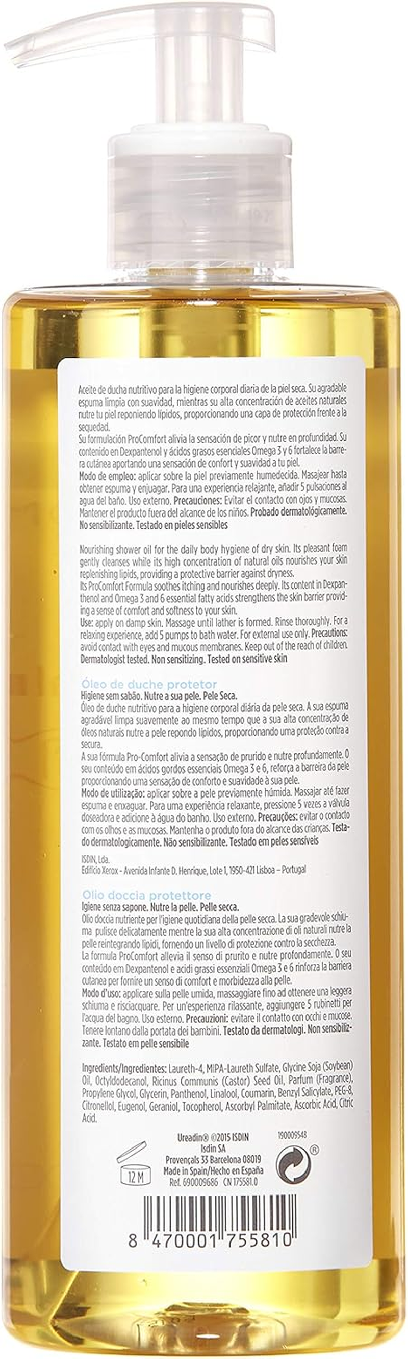 ISDIN Hydration Ureadin Calm Oleogel Protector 400 Ml image number 5