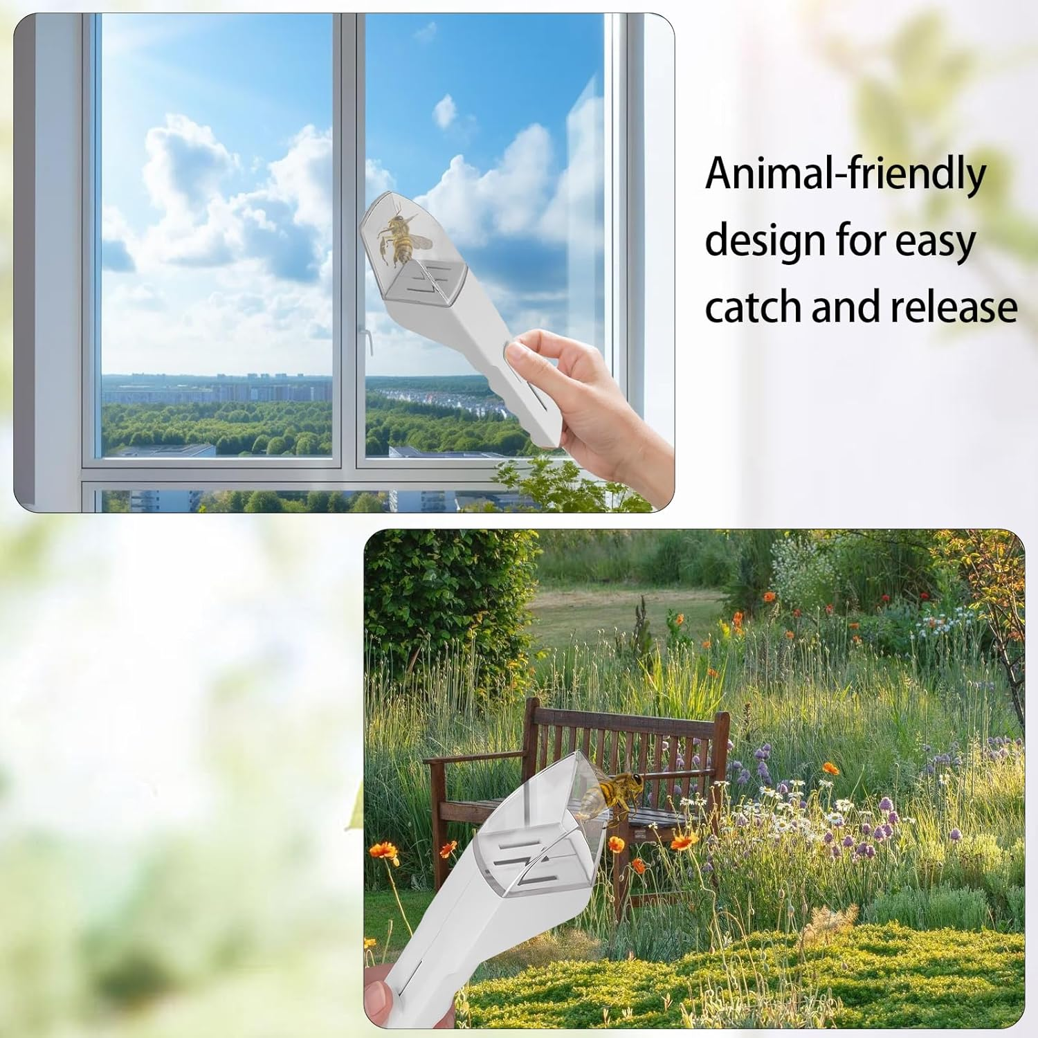 Insect Catcher, 2 Pcs Bug Catcher Handheld, Insect Catching Tool, Portable Humanized Insect Observer with Clear Window, Contactless Bug Catching Container for Nature Exploration (White) image number 5