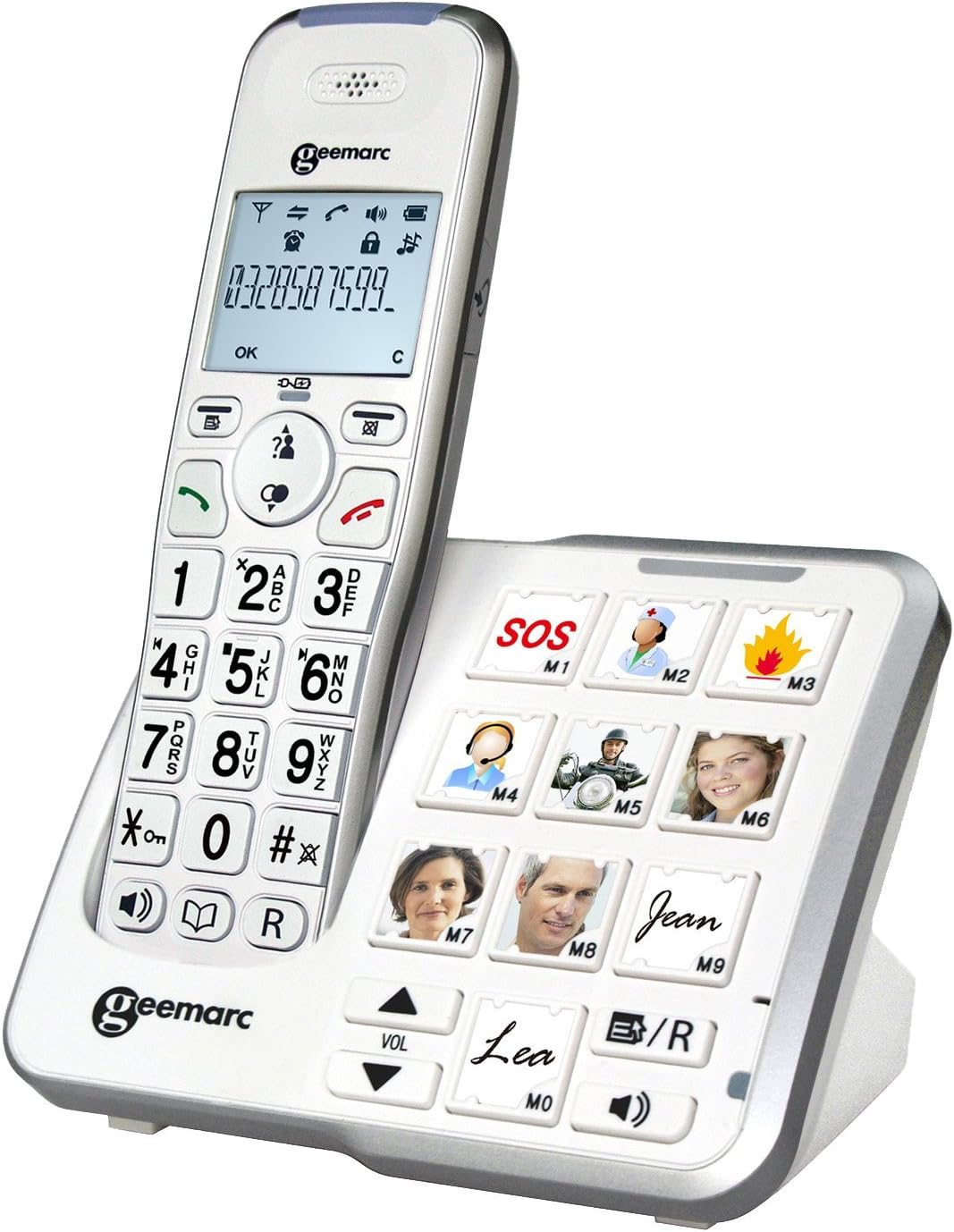 Geemarc Amplidect 295 Photo - Loud Cordless Telephone with Answering Machine and Large Customisable Photo Memories for Seniors - Low to Medium Hearing Loss - Hearing Aid Compatible - UK Version image number 4