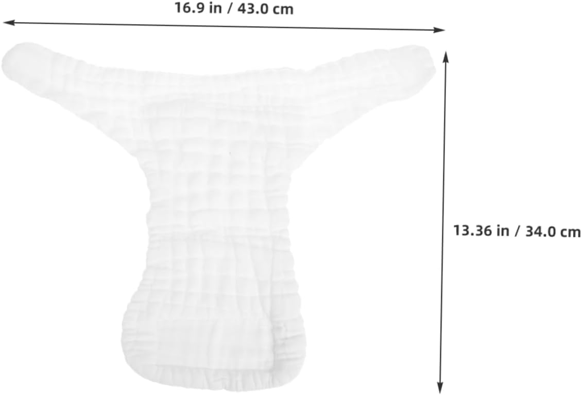 Baby Cloth Diaper Liners and Cotton Nappy Insert for Newborns 3-9 Months, Washable Reusable Absorbent White M Size 5Pcs, Soft Breathable Baby Nappy Inserts for Toddler Swimming image number 3