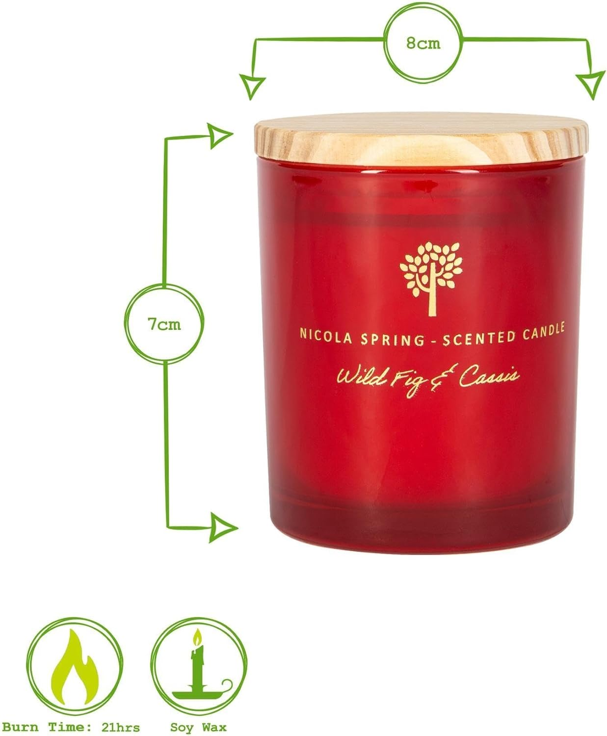 Nicola Spring Cinnamon & Orange Scented Candle - 130G - Natural Soy Wax 21 Hour Burning Time Small Candles Relaxing Fragrance Gift Set Aromatherapy Candle image number 5