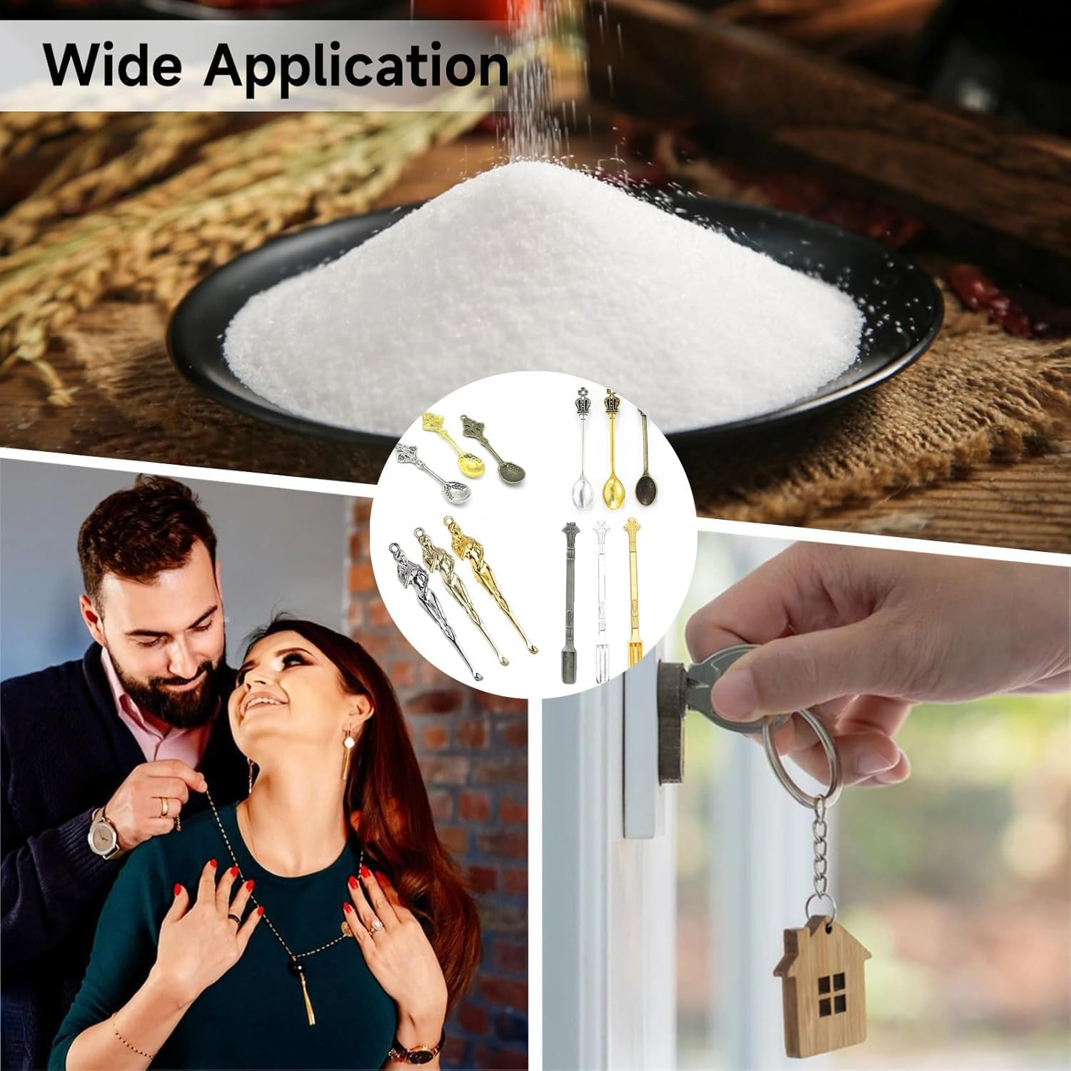 Shengsenfu 12 PCS Mini Spoons - Metal Measuring Spoons for Spices Medicine and Vials Retro Shovel Design for Accurate Dosing Perfect for Jewelry Making Pendant Necklaces and Small Powder Scooping image number 4