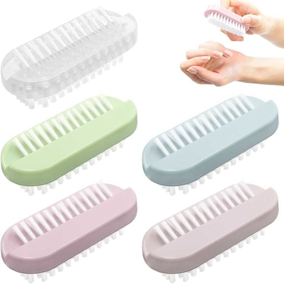 Aoyswuz 5 Pieces Nail Brushes Multicolor, Small Size Plastic Nail Brush Hard Bristles for Toes Nails Hands Cleaning Nail Art image number 2