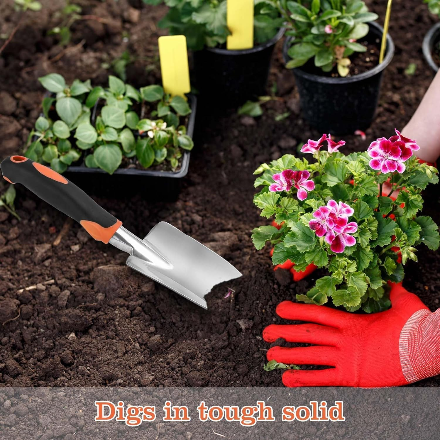 Stainless Steel Garden Trowel Hand Shovel, 1Pc Wide Spade for Digging and Gardening,Gardening Shovel Small Spade Shovel,Gardening Shovel Digging Trowel,Garden Trowel Hand Wide Shovel image number 2