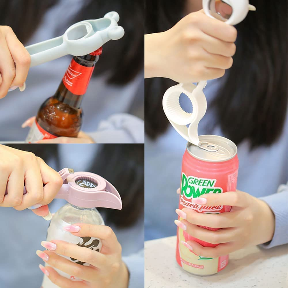 2Pcs 4 in 1 Jar Can Beer Bottle Opener - Multifunction Cute Bear Opener for Bottles and Cans image number 3