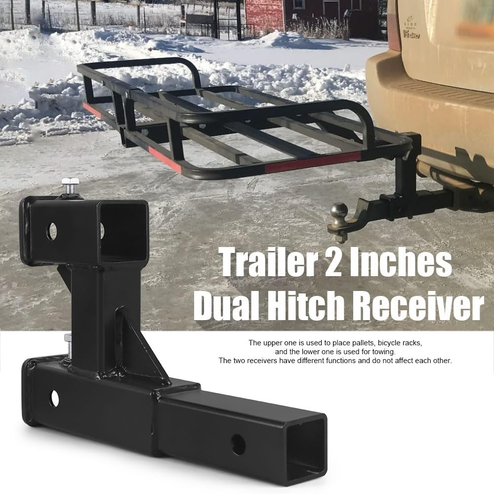 Dual Hitch Extension Fits for 2 Inch Receiver Extender to 10 Inch Length,Gtw 400LBS/6000LBS image number 4
