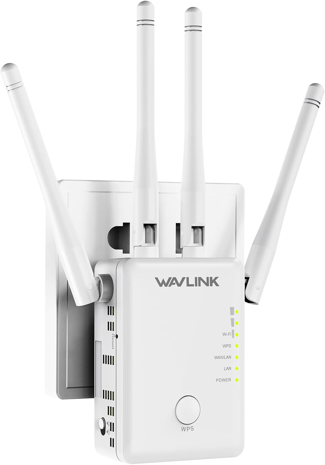 WAVLINK AC1200 Wi-Fi Range Extender, Dual Band 867Mbps 5Ghz/300Mbps 2.4Ghz Wifi Extender/Ap/Router with 2Xethernet Port, WPS Easy Set Up, Wifi Booster & Repeater for Wall Plug Design, White