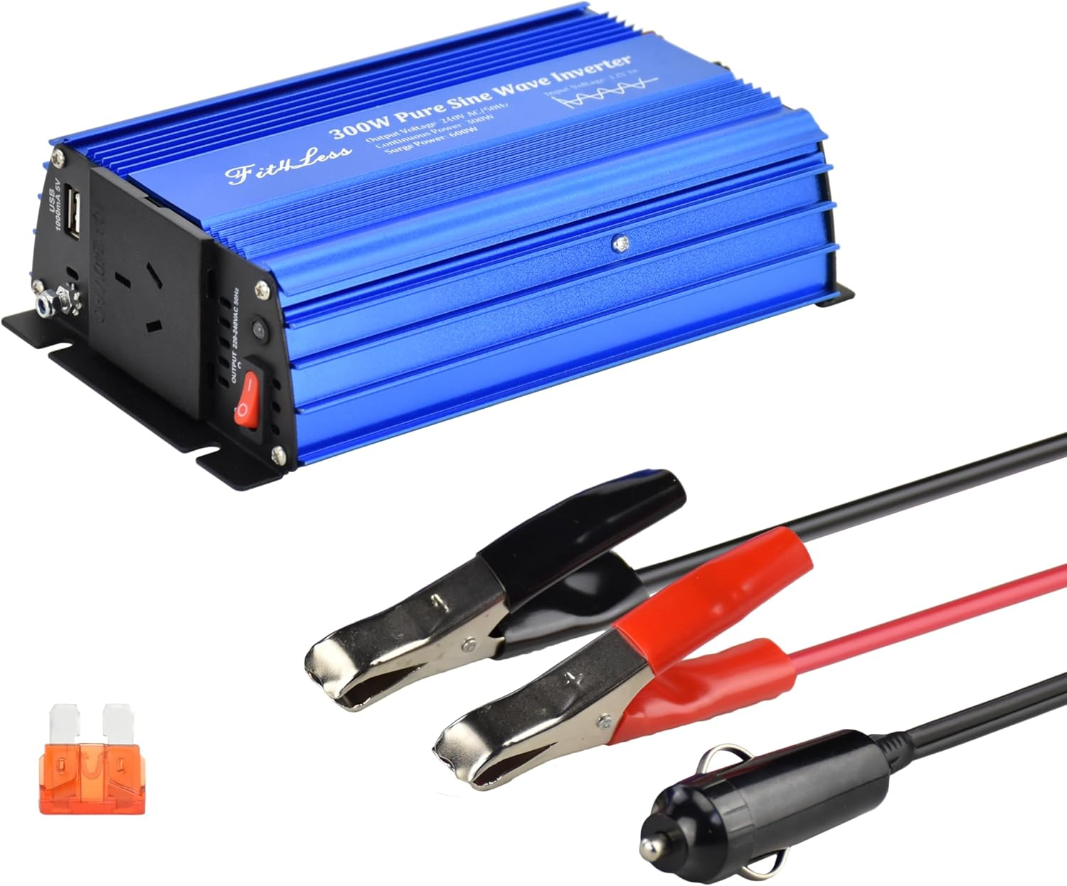 Pure Sine Wave Power Inverter 300W Rated Power and 600W Surge Power, Input DC12V Output Ac240V/50Hz with SAA Socket and USB DC5V Output. (300W) image number 5