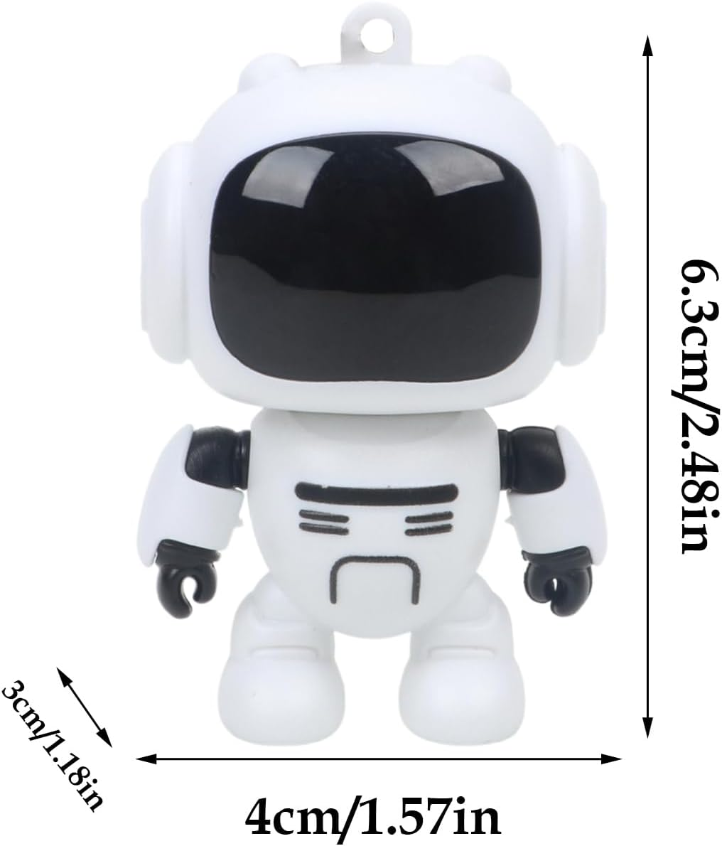 Bvizyelck Purse Charm,Joint Movable Robot Keyring - Luminous Eyes Design Purse Keychain | for Women Men Bag Wallet Schoolbag Handbag Decoration Home Car - White image number 6