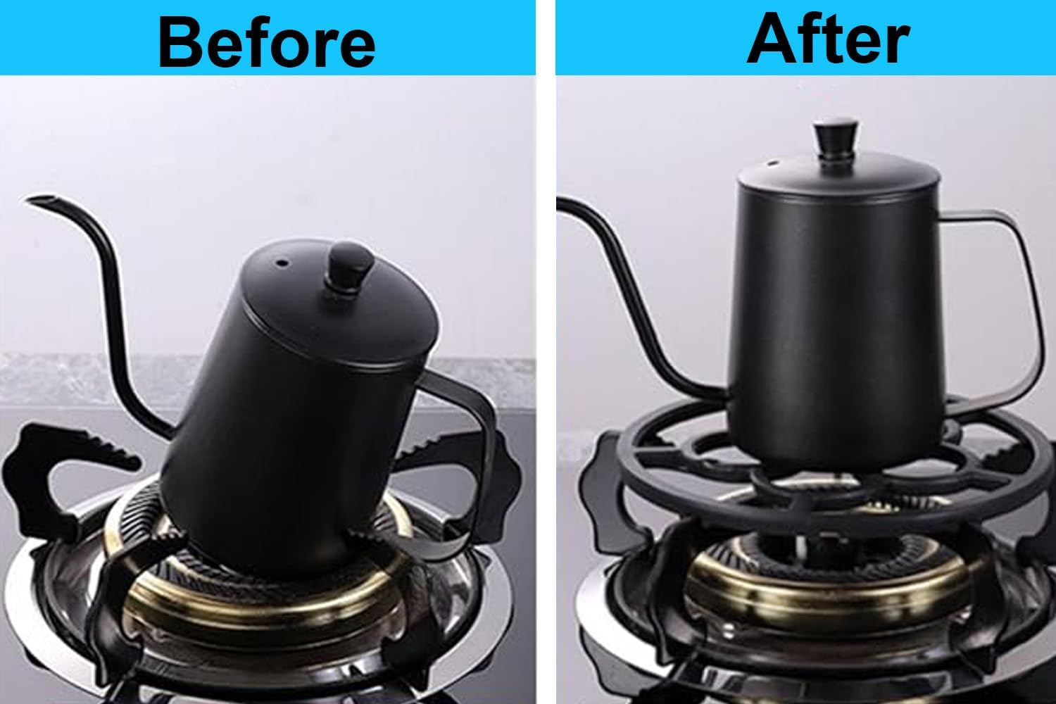 Gas Ring Reducer, Cast Iron Wok Support Ring for Gas Stove, Non-Slip, Black image number 3