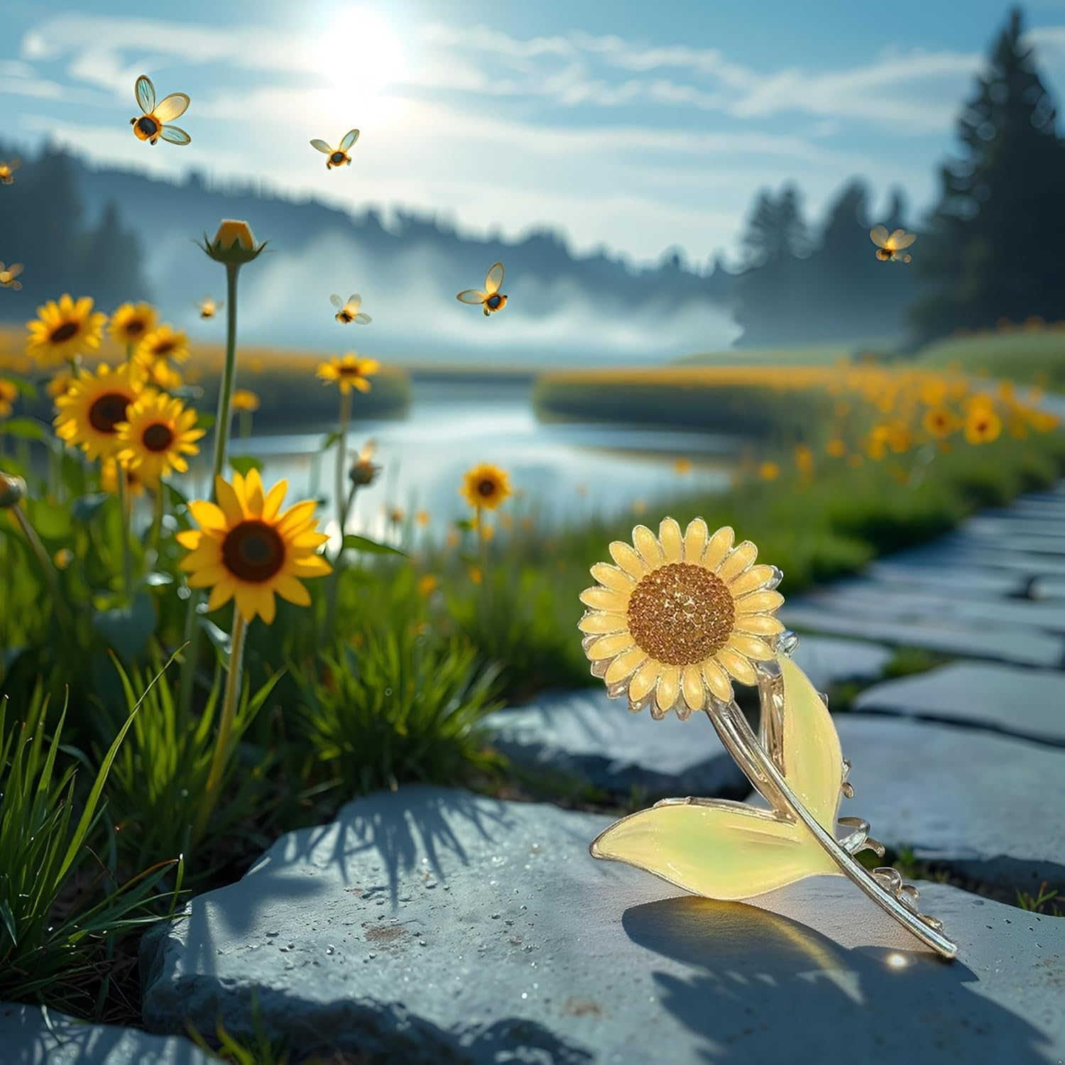 Sunflower Hair Clips Large Non-Slip Hair Clips Strong Hold Hair Accessories for Women Girls Hair Clips image number 4