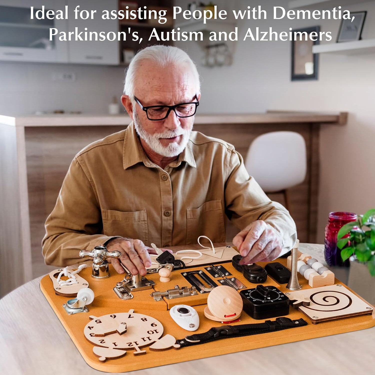 Riley & Gray Montessori Toys for Toddlers, Busy Board for Toddlers 1-3, Learning & Education Toys, Sensory Board, Fidget, Toddler Toys, Sensory, Baby, Montessori Busy Board image number 2