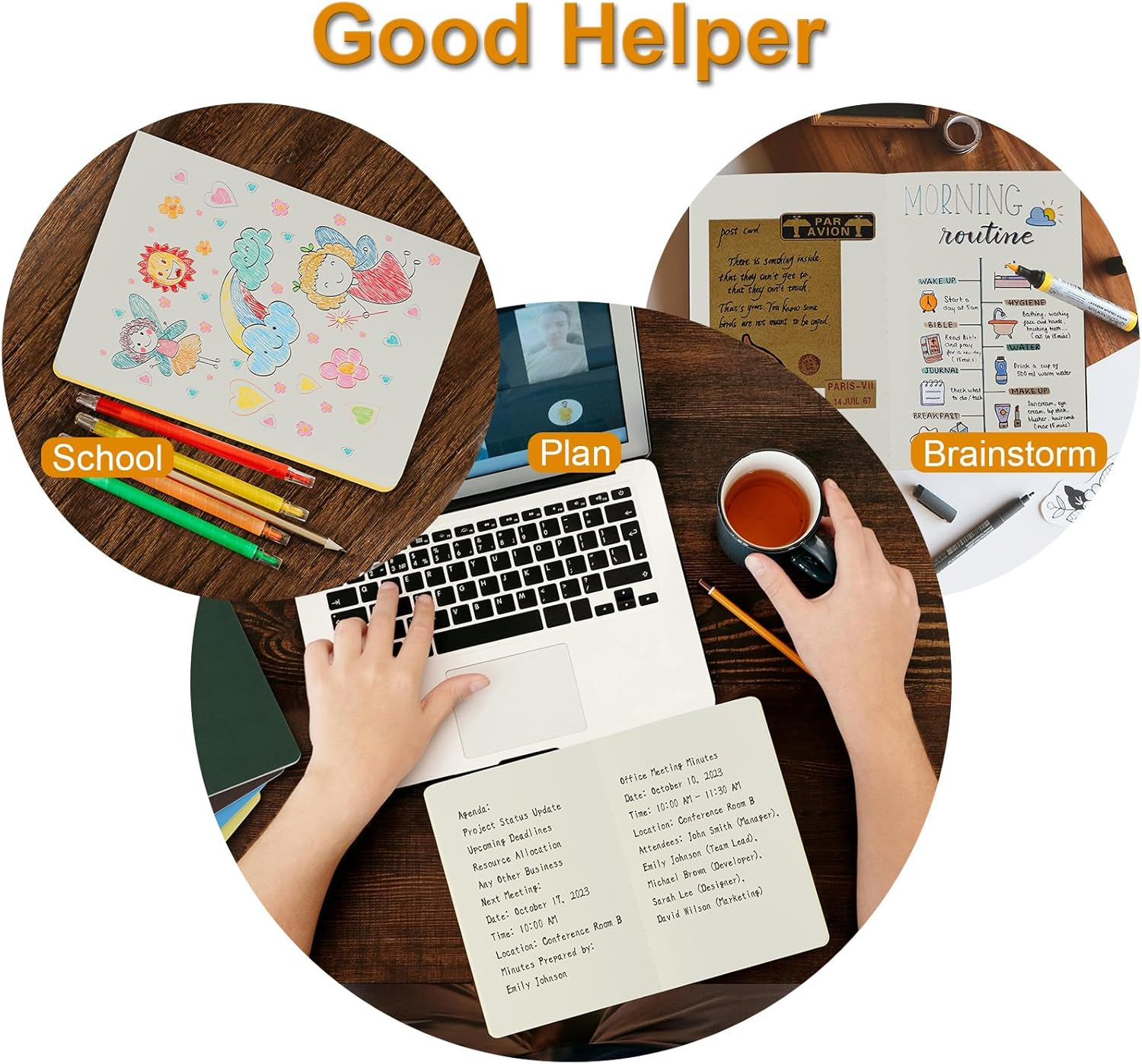 ZCZN 12 Pack A5 Notebook, Blank Notebooks Bulk for Sketching Drawing, Writing, Doodling, 60 Pages/30 Sheets image number 3