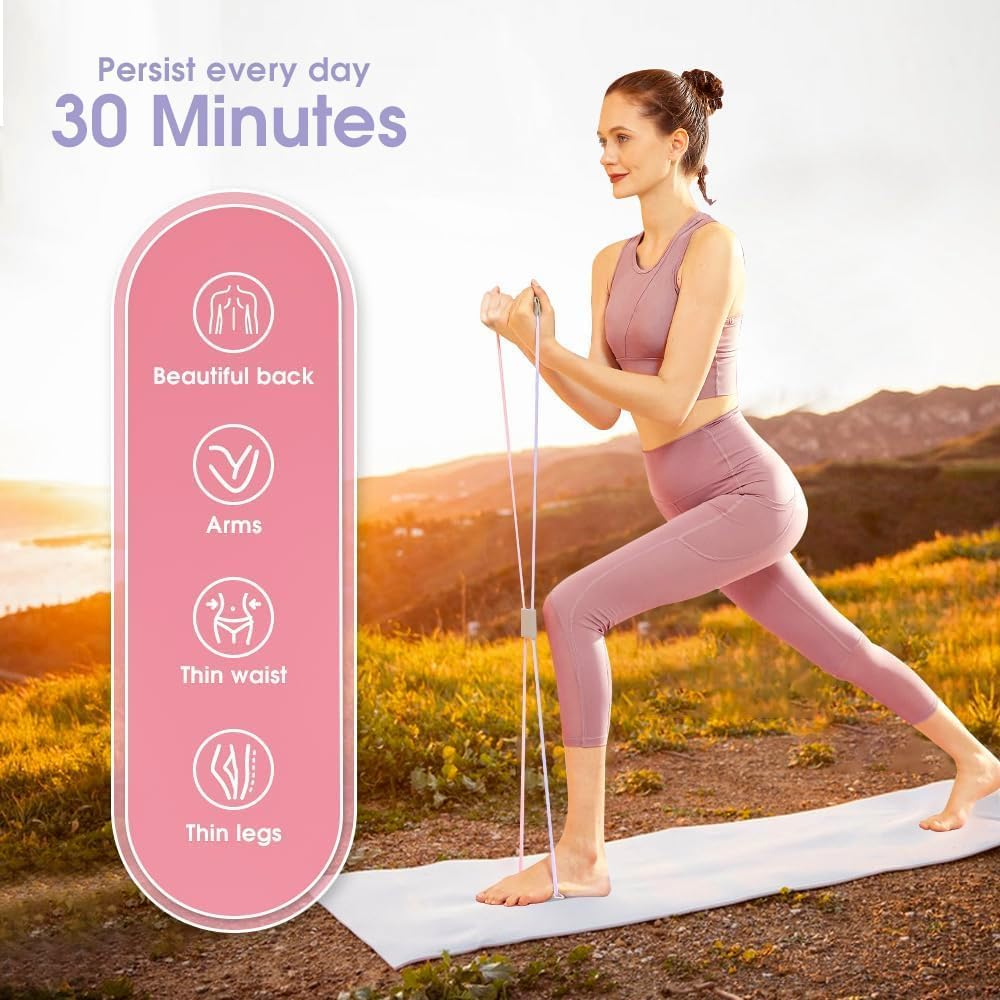 3 Pcs Figure 8 Resistance Bands,Yoga Resistance Band Stretch Fitness Band, Training Elastic Ropes for Chest Arm Back Shoulder, Exercise Equipment for Home Workout,Training,Yoga,Pilates image number 1