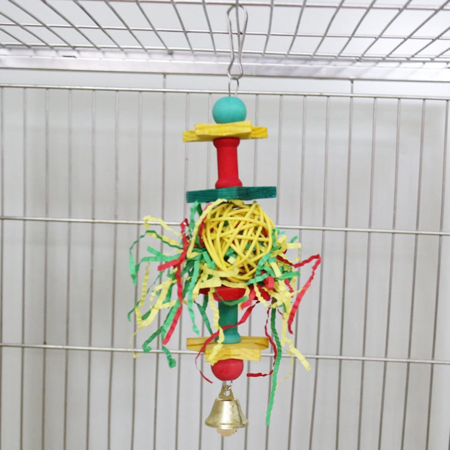 Bird Parrots Shredding Toys | Birds Foraging Shredding Toys with Metal Hook, Craft for Birdcage for Gerbil, Cockatiels, Parakeets, Chickens, Hamsters Pochy image number 6
