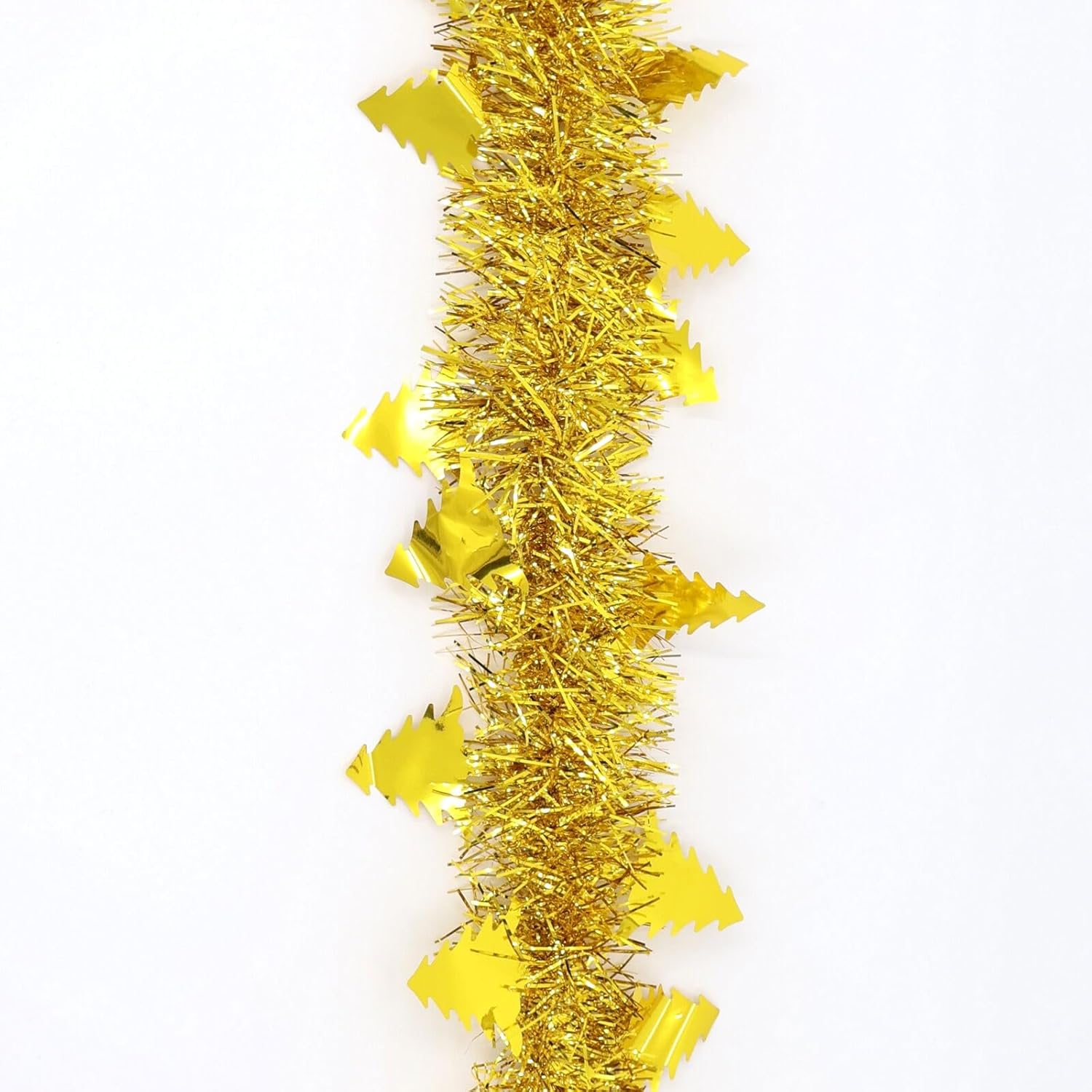 FIL 12M Premium Christmas Tinsel Extra Wide Garland 4M X3 Xmas Tree Decoration Full [Design: Metallic Trees_Gold] - Candy Cane_Red Silver image number 6
