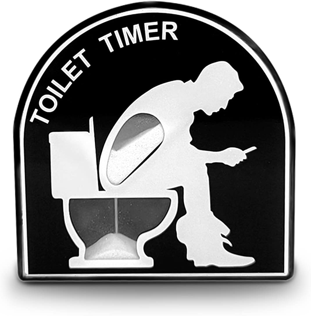 5 Minutes Toilet Hourglass Sand Timer Funny Atmosphere Tool Decompression Decoration Fashion Ornament Creative Timer for Toilet Training, Bathroom Time for Dad (Style-1) image number 1