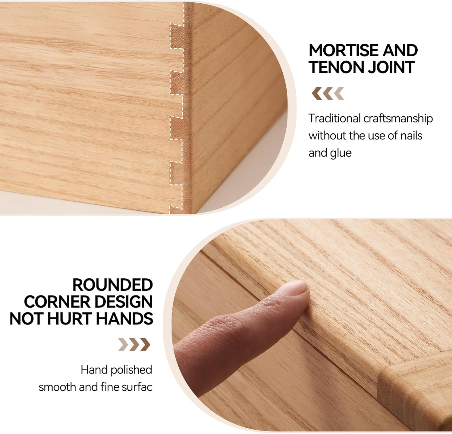 KIRIGEN Wood Storage Box Organizer with Lid - Decorative Boxes for Crafts, Sewing, Keepsake, Memory - Wooden DIY Storage Box Stash Jewelry - Wooden Boxes for Home Office Storage (SNH-NA)