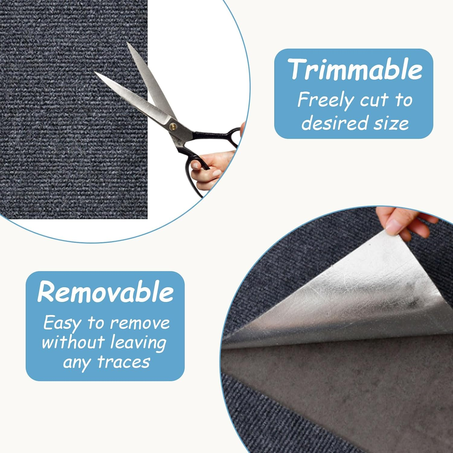 200 X 40 Cm Self-Adhesive Scratching Mat Cat Wall, Trimmable Scratching Board Cats, Cat Scratching Mat, Climbing Cat Scratcher, Scratch Protection Sofa Cat for Protects Carpets Furniture Protection image number 6