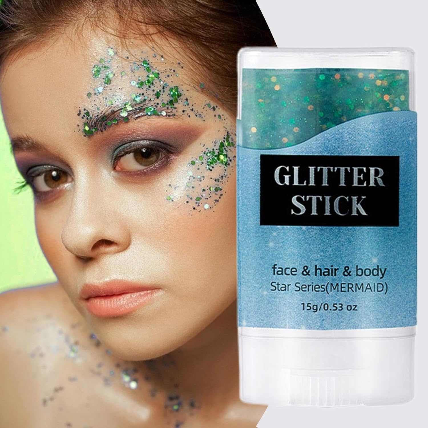 Rronnoy Body Glitter Stick - Shimmer Stick Glitter for Clothes Face,Sparkling Accessories Skin-Friendly Versatile for School Stage Performance Celebration - Blue image number 3