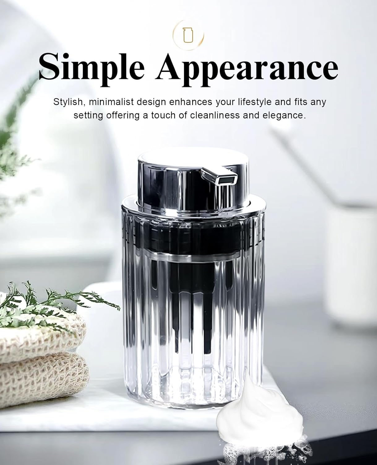 BRARIOS Pump Dispenser Face Wash Push Type Refillable Soap Dispenser Light Luxury Manual Leakproof Thick Foam Large Capacity Portable Durable Kitchen Company Home Holidays (Grey) - Silver image number 4