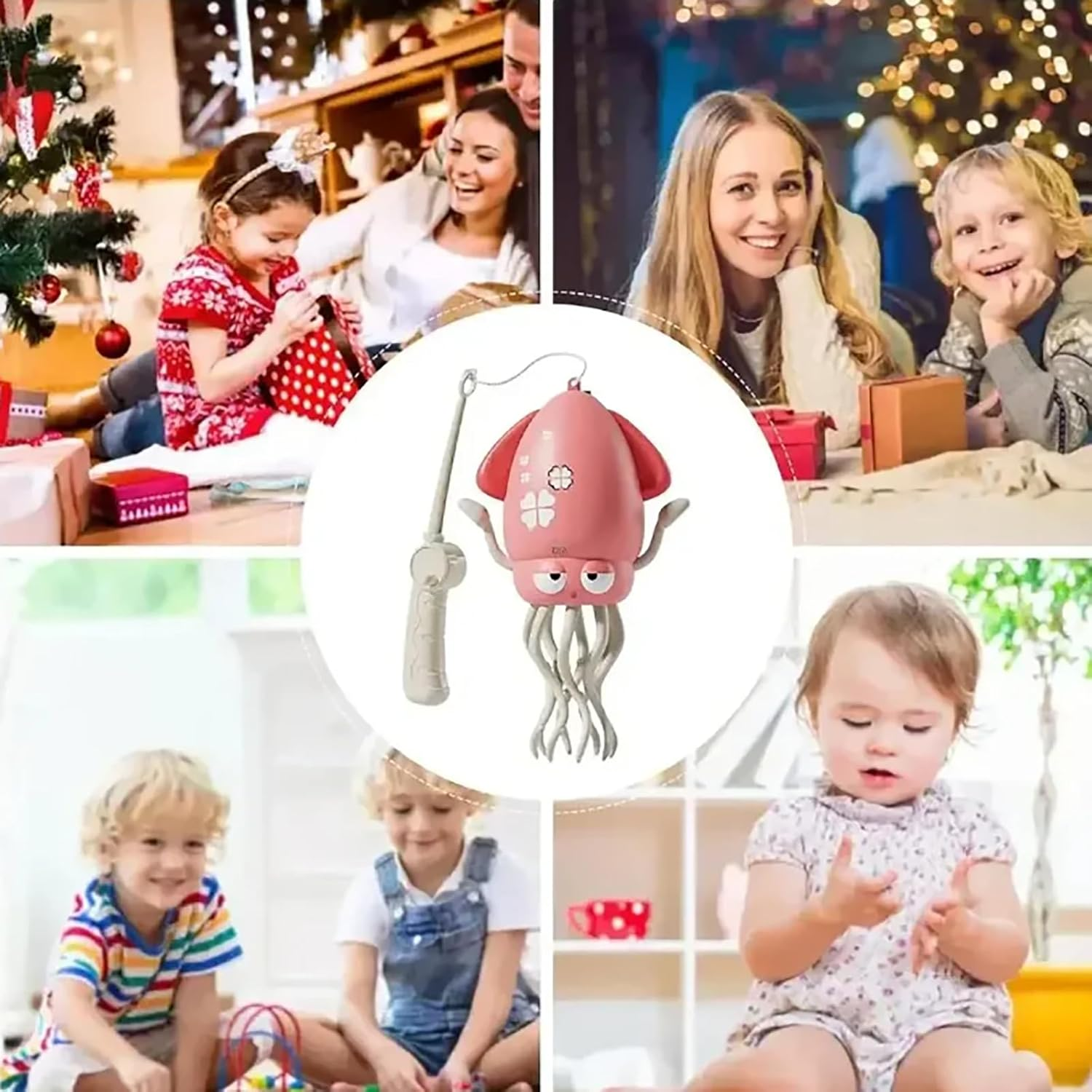 Electric Crawling Octopus Toy, Magic Dancing Octopus Tummy Time Toy, Auto Avoid Obstacles, 8-Leg Wiggly Robotic LED Light up Dancing & Music (Blue) - Pink image number 2