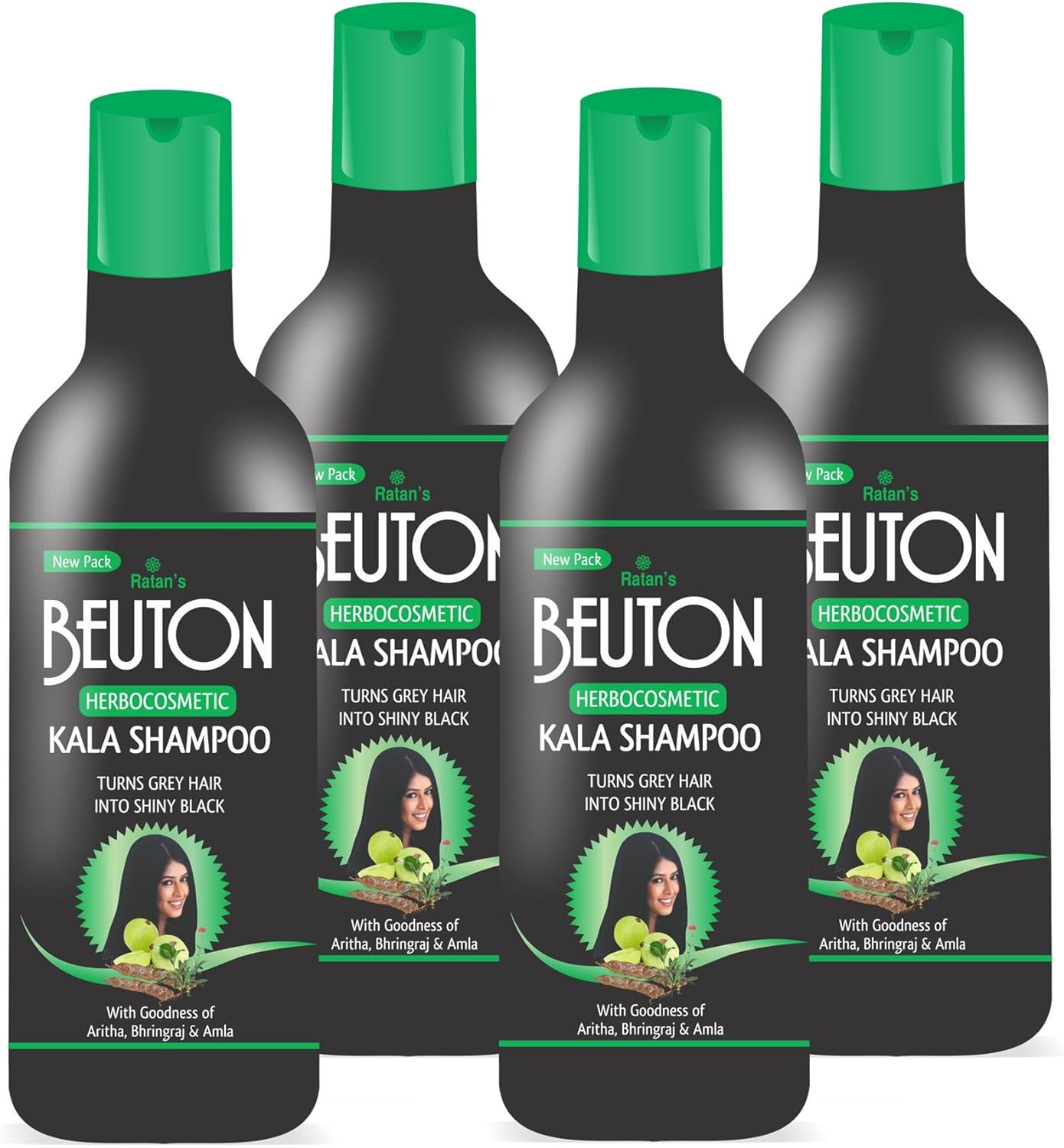 Ratan'S Beuton Kesh Kala Shampoo-Turns Grey Hair into Black-Pack of 4, 180 Ml Each