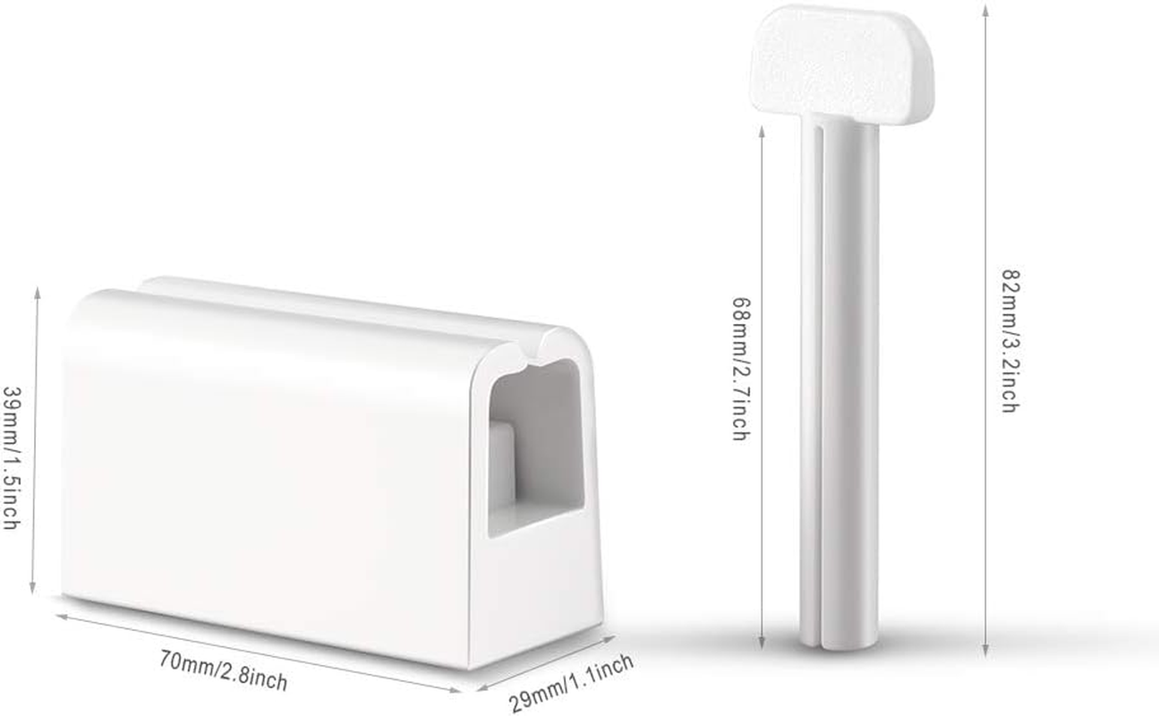 BEZOX Set of 2 Minimalist Toothpaste Tube Roller Squeezers, ABS Plastic, Eco-Friendly Manual Toothpaste Squeeze Dispenser - White
