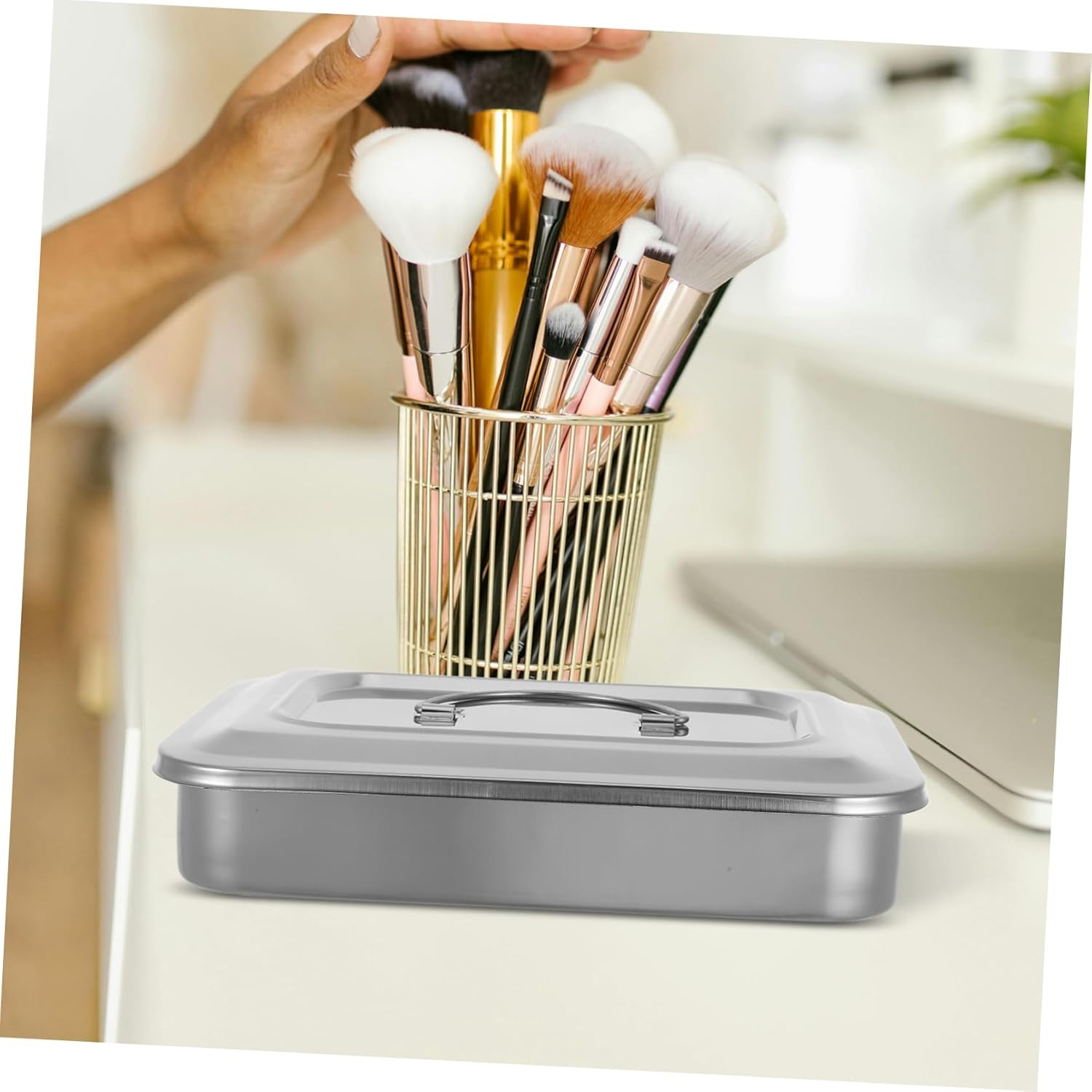 FOYTOKI Professional Box Silver High -Resistant Easy Cleaning No Leakage Lightweight Portable for Piercing image number 2