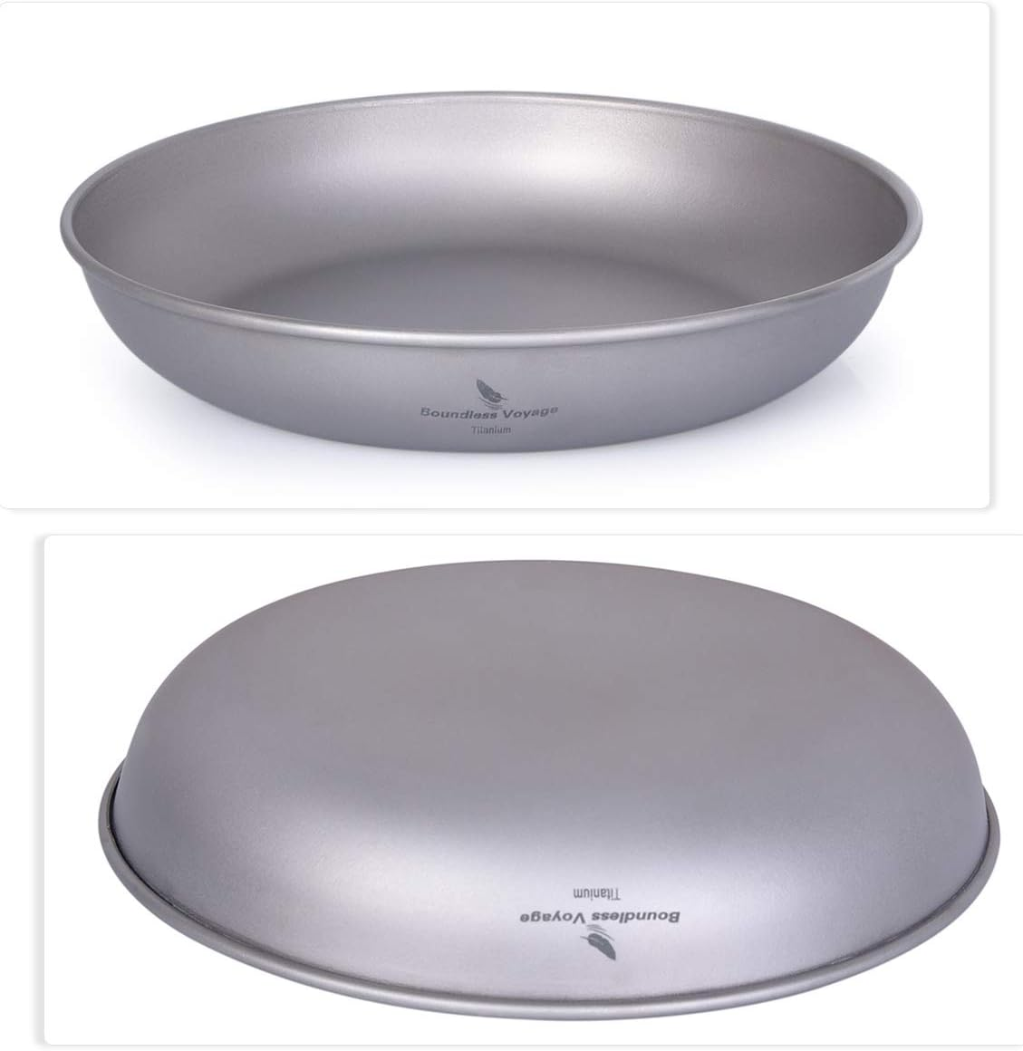 Boundless Voyage Ultralight Titanium Pan Dish Plate with Carry Mesh Bag Outdoor Camping Tableware Cookware Mess Kit