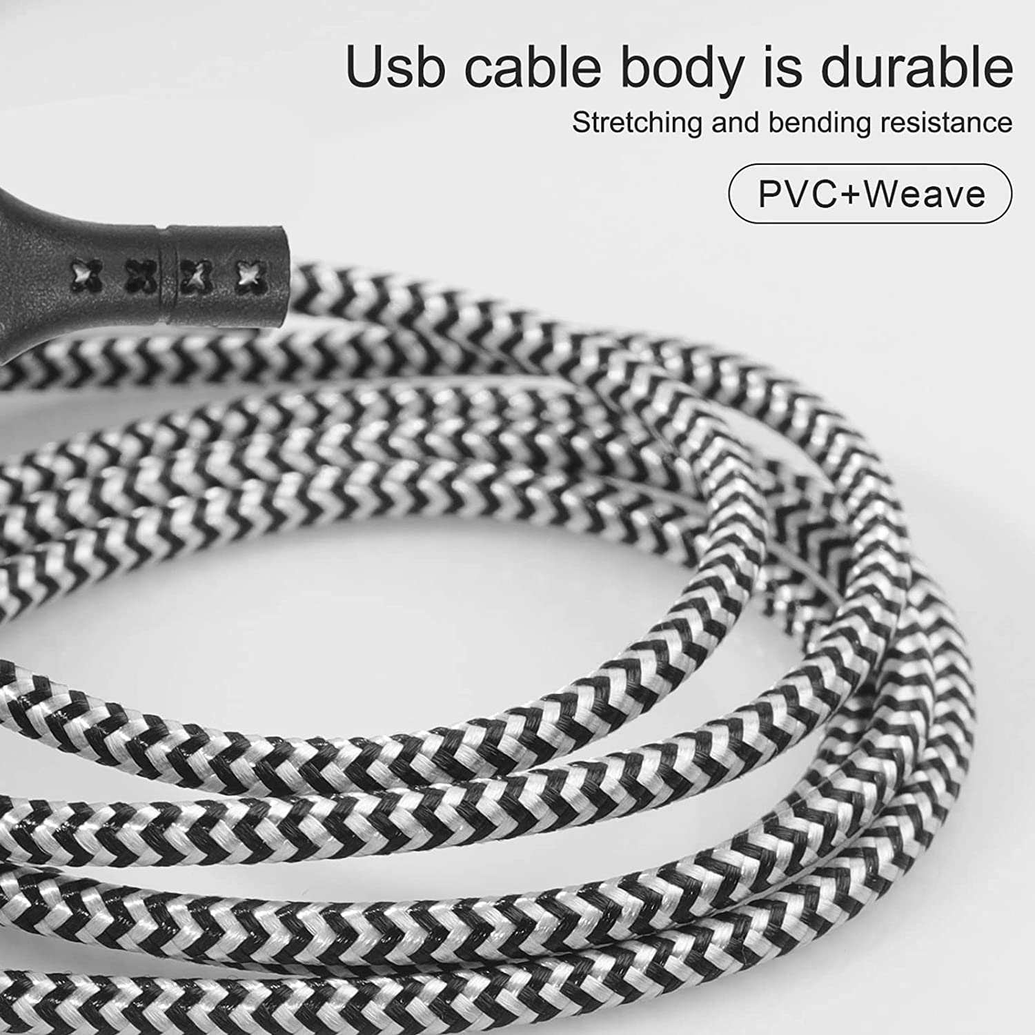 Multi Charging Cable, 5 in 1 USB A/USB C Multi Charger Cable Nylon Braided Fast Charging Cord with IP Micro USB Type-C Port, Multi USB Cable for Phone 16 15 14 13 12 11 X 8 6 Samsung and More - Black image number 3