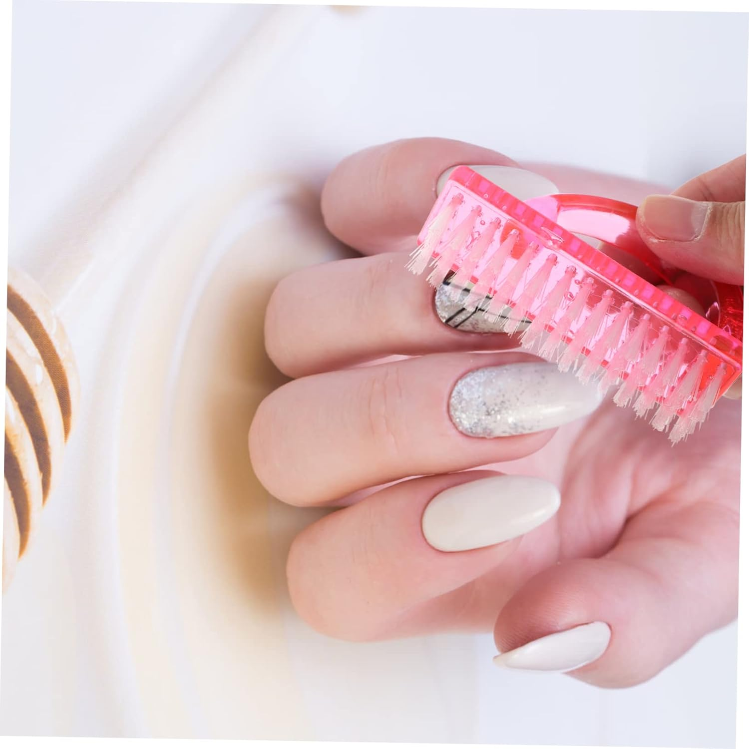 MUSISALY 8Pcs Nail Art Brush Dust Brush for Nail Care and Cleaning Comfortable Grip Design Wear-Resistant Bristles Manicure image number 3