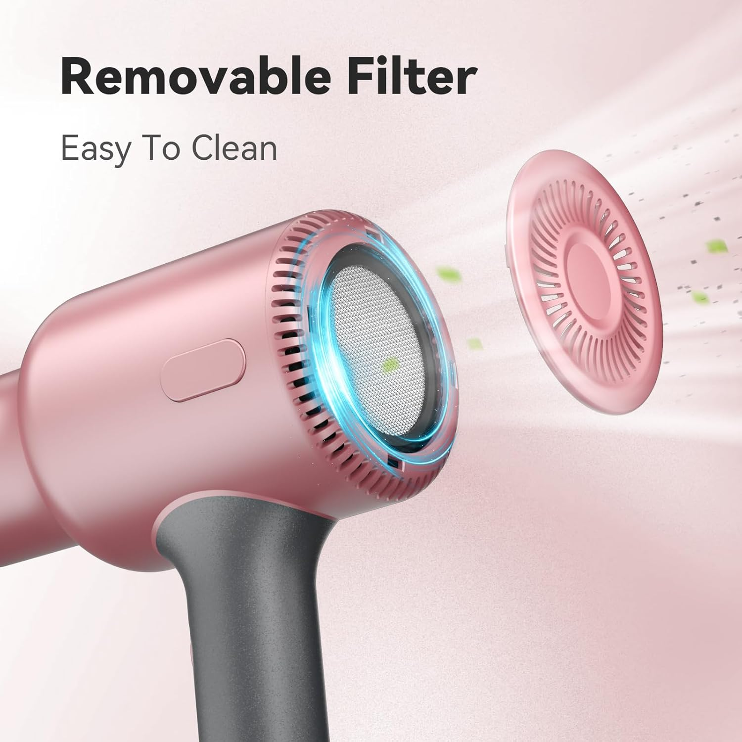 NEWSEE 2400W Professional Hair Dryer, AU Plug Blown Away Ionic Hair Dryer for Curly Hair with Diffuser, Powerful Fast Drying Blow Dryer, Heat Hot and Cold Wind Constant Temperature Hair Care, 3 Attachments for All Hair Types, Light and Quiet, Rose Gold image number 1