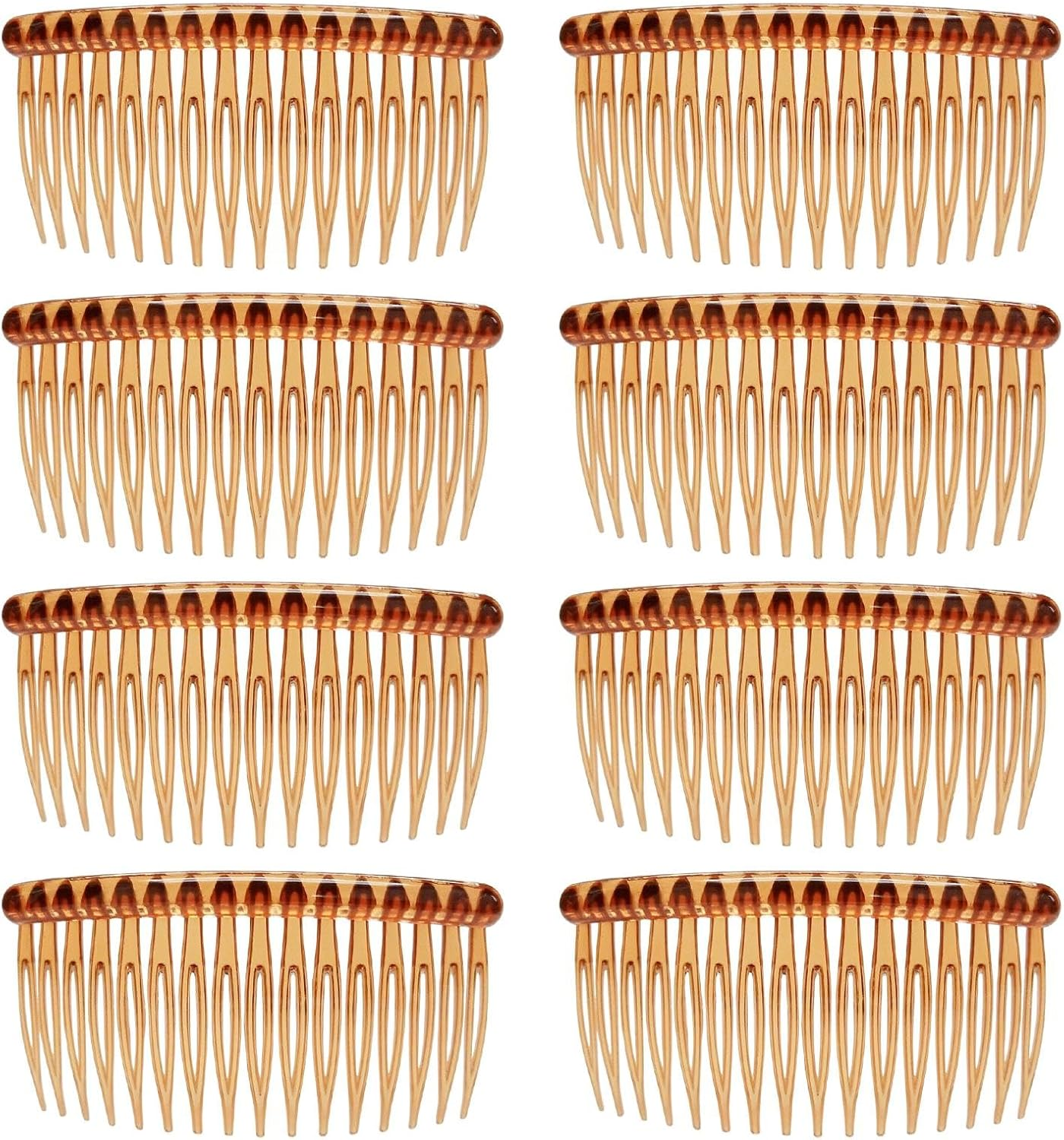 8 Pack Hair Combs for Women and Men, 8 Cm Side Combs Set with Tortoise and Clear Slides, Non-Slip Hair Clips for Fine, Ponytails, Weddings, Styling image number 5