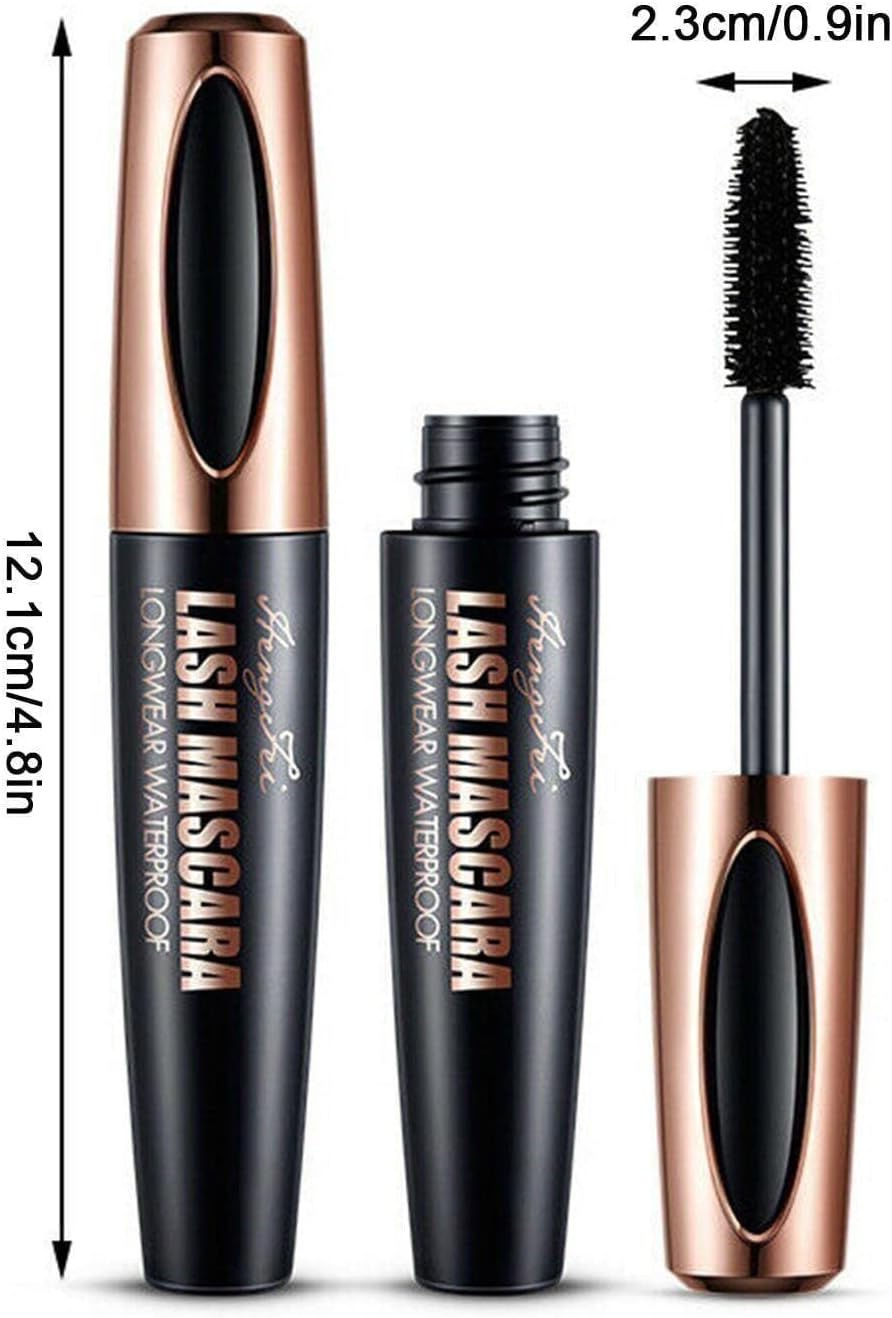 4D Silk Fiber Mascara Waterproof and Easy to Dry Natural Black Thick Makeup Cosmetics Mascara Eyelash A8K1 Soft Eyelash Long image number 5