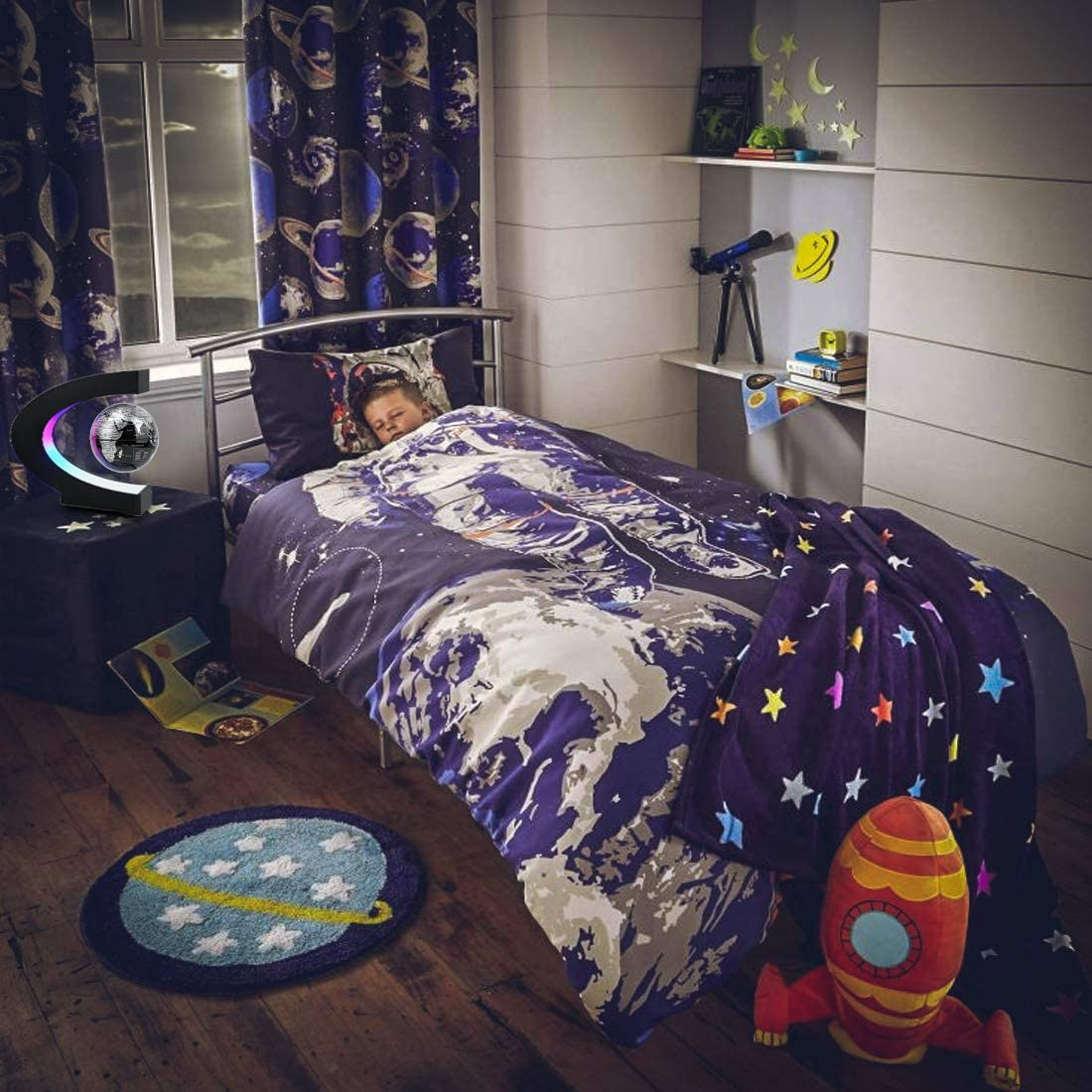 MOKOQI Magnetic Levitating Globe with LED Light, Cool Tech Gift for Men Father Boys, Birthday Gifts for Kids, Floating Globes World Desk Gadget Decor in Office Home/Display Frame Stand image number 3