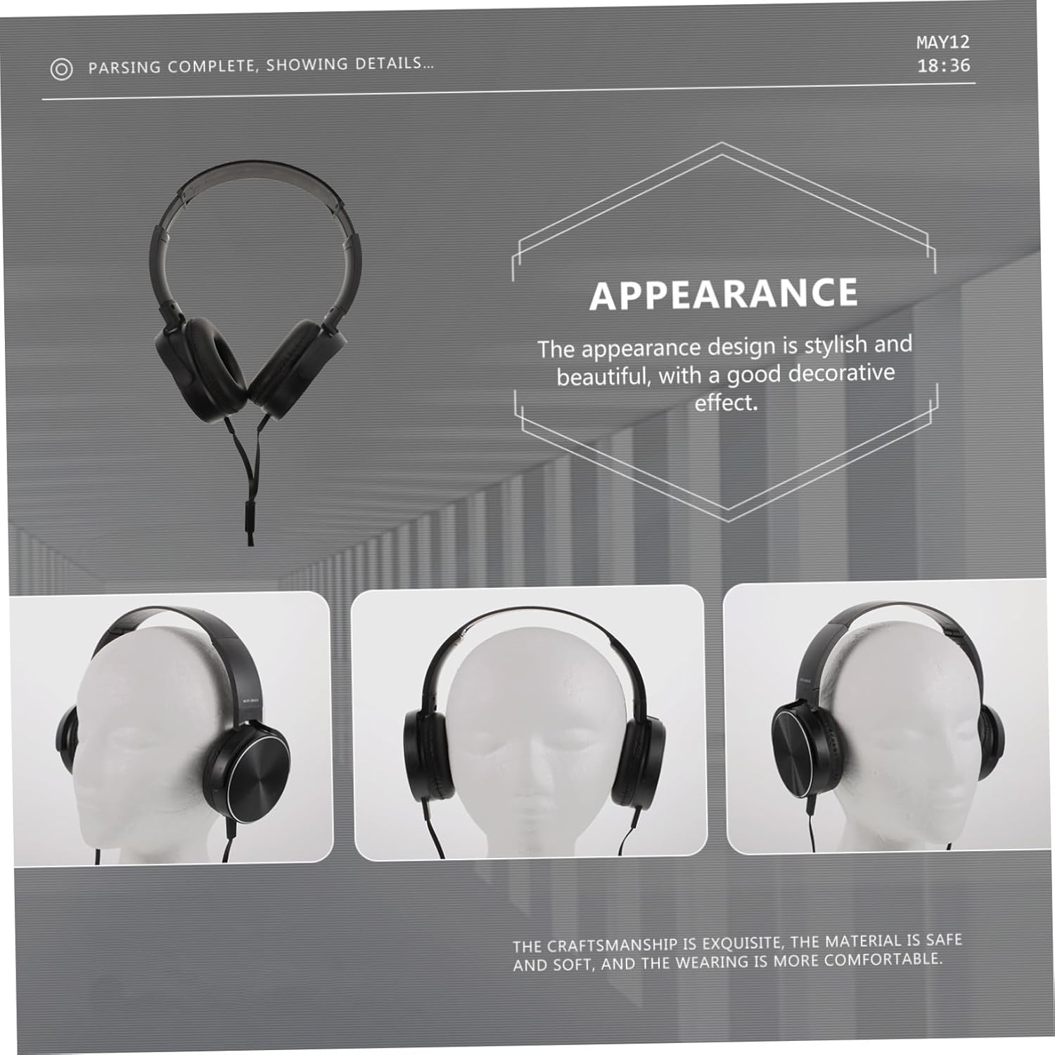 VERDANVERSE Wired Gaming Headset with Microphone for Computer and Music, On-Ear Stereo Headphones, Black, Compatible with Desktop and Laptop, Suitable for Gaming and Online Communication image number 1