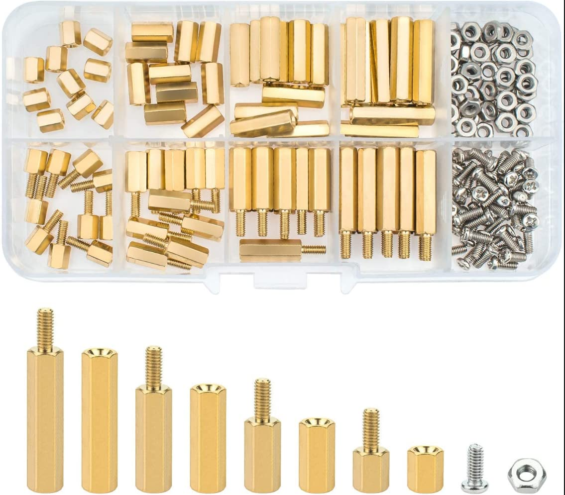 180Pcs M2.5 Standoff Kit - Male Female Hex Brass Spacer Screw Nut Assortment for PCB FPV Board image number 2