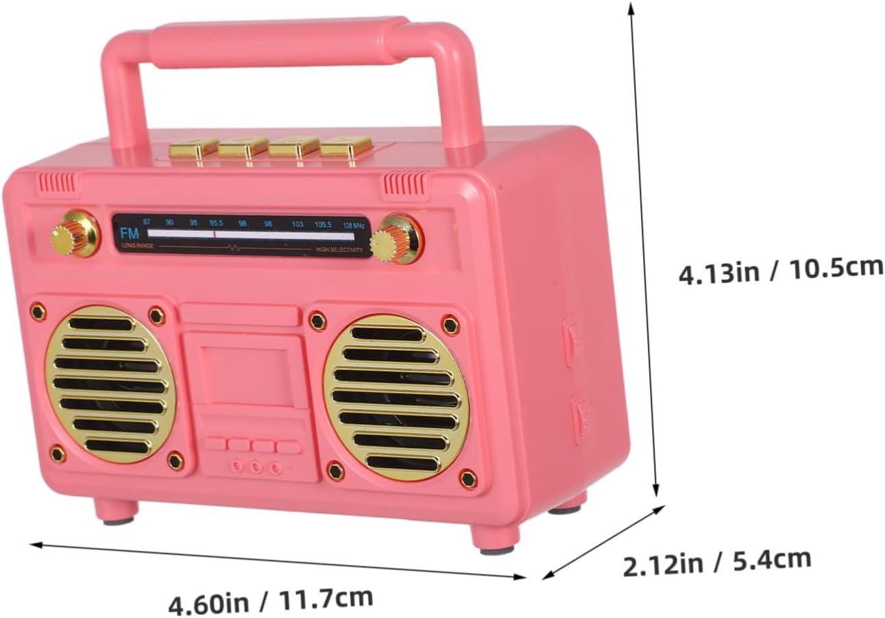 BRIGHTFUFU Vintage Mini Wireless Speaker Retro Design Portable Radio with Long Battery Life for Kitchen Desk Bedroom Office Party Outdoor Use image number 6