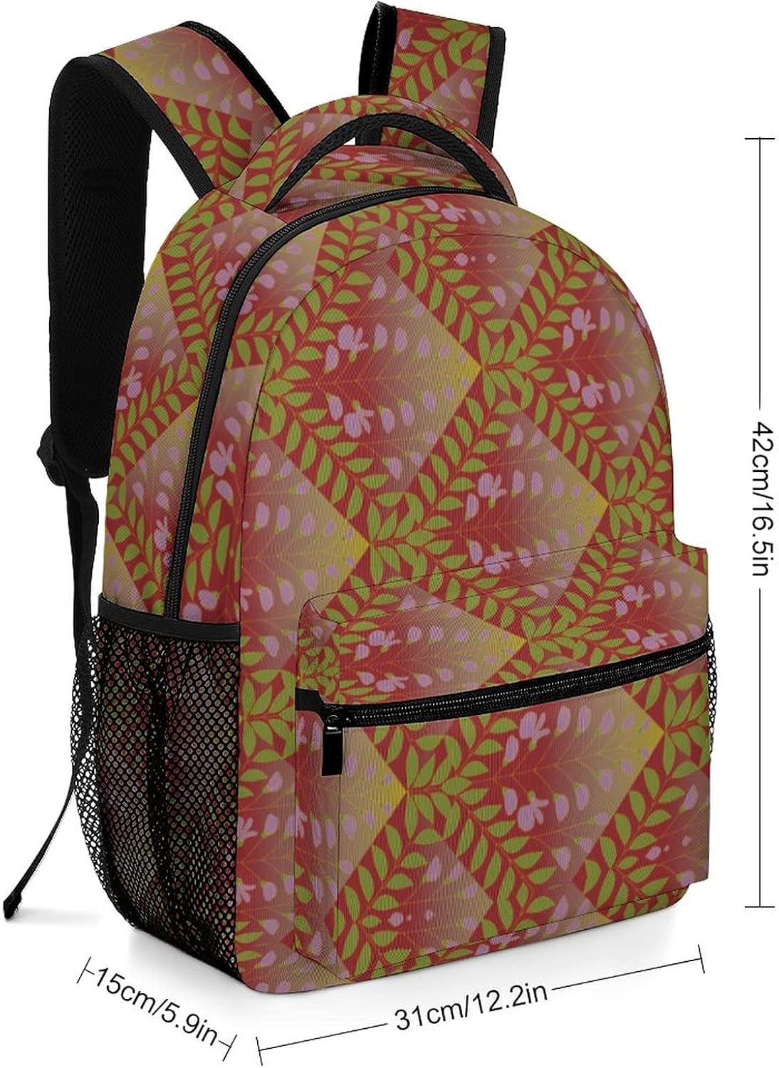 Children'S Backpack Decorative Texture Flower Lattice School Backpack for Girls Middle School,Nylon Student Backpacks Bulk,Adjustable Shoulder Waterproof