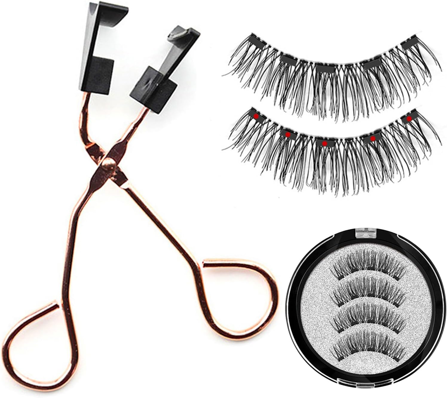 Magnetic Eyelashes | 1 Pair False Eyelash and Applicator for Natural Look | Light Magnetic Eyelashes with Applicator Kit, Reusable Long Lasting Magnetic Eyelashes Zalhin