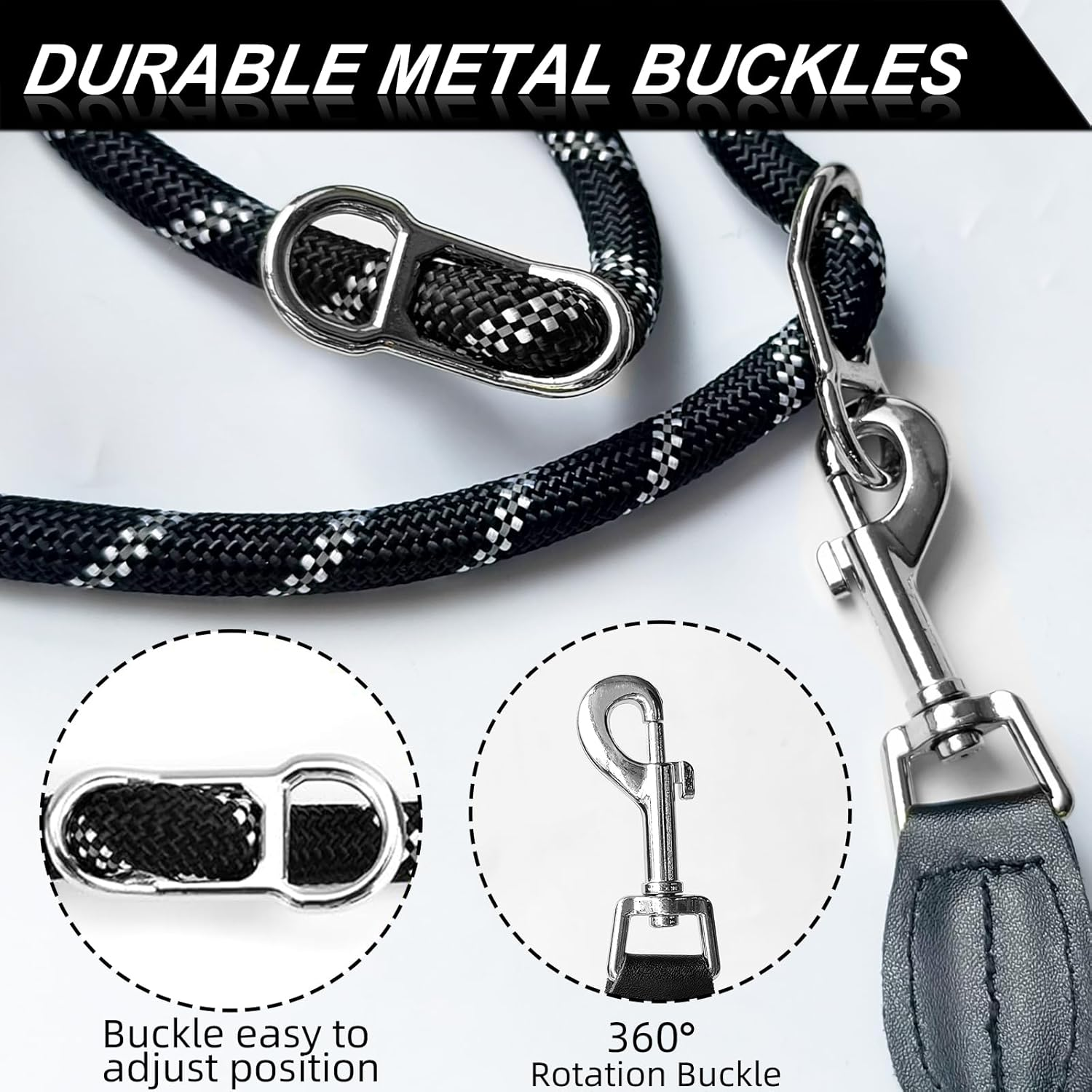 Hands Free Dog Leash, 10FT Adjustable Dog Training Leash 1/2 Inch Nylon Heavy Duty Lead No Pull for Large Medium Dogs, Tangle Free Reflective Waist Leash for Dog Walking Running image number 1