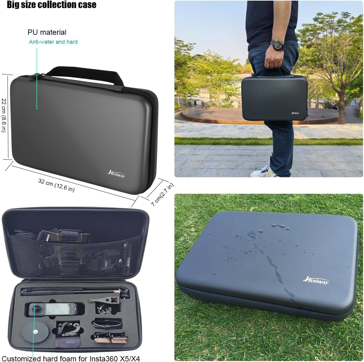 Accessories Kit for Insta360 X5 / X4 Camera Mount Bundle with Magnetic Mount Carrying Case, Selfie Stick, Tripod, Chest Strap,Bike Clamp,Screen Protector Non-Slip Mounts for Insta 360 X5 / X4 60I image number 2