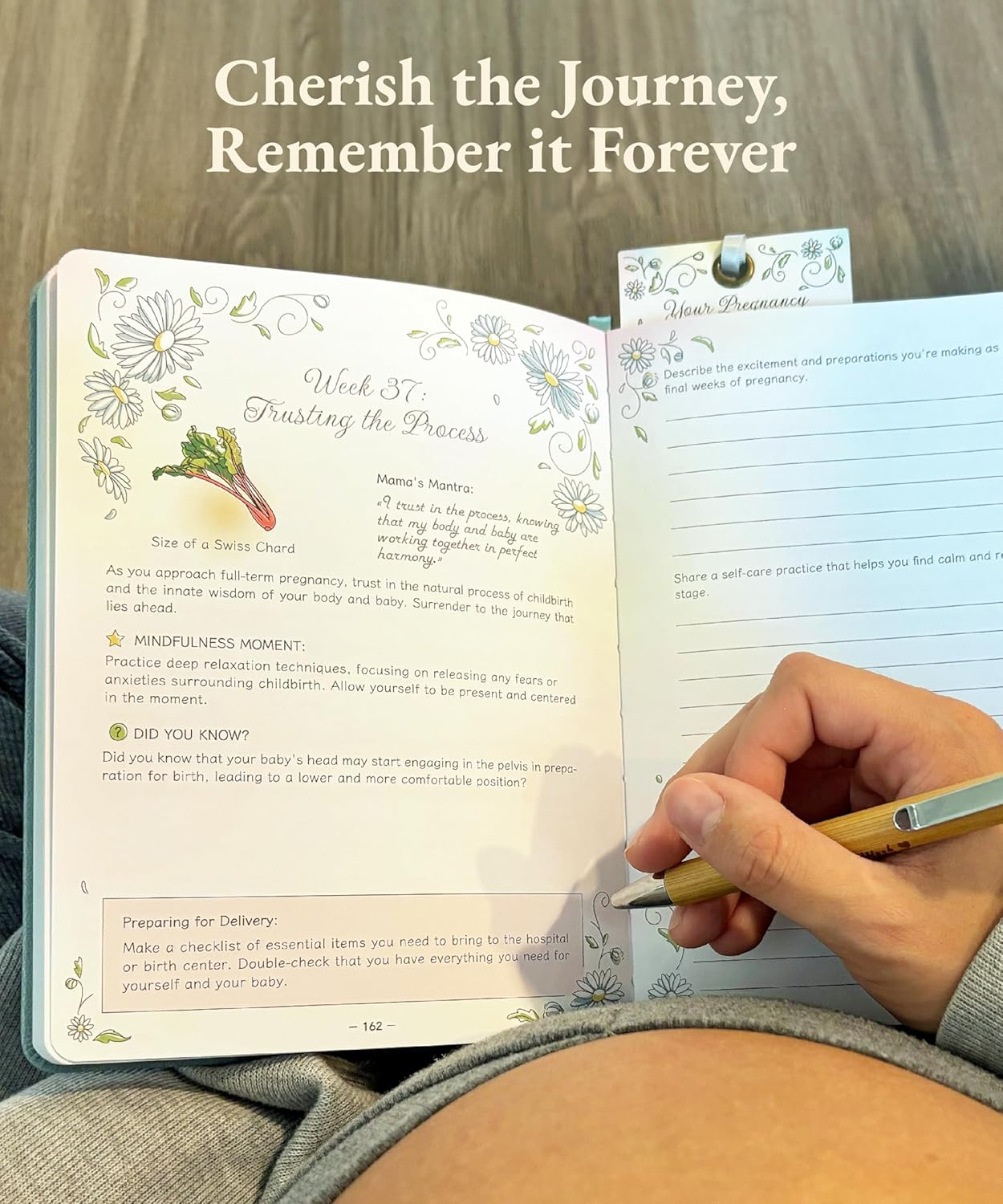 Keepsake Pregnancy Journal with Weekly Guides, Milestone Pages, and Gift-Ready Packaging - Beautiful Mom to Be Gift - Premium Pregnancy Gifts for Expecting Mom (338 Pages, Acid-Free Paper, Hardcover)